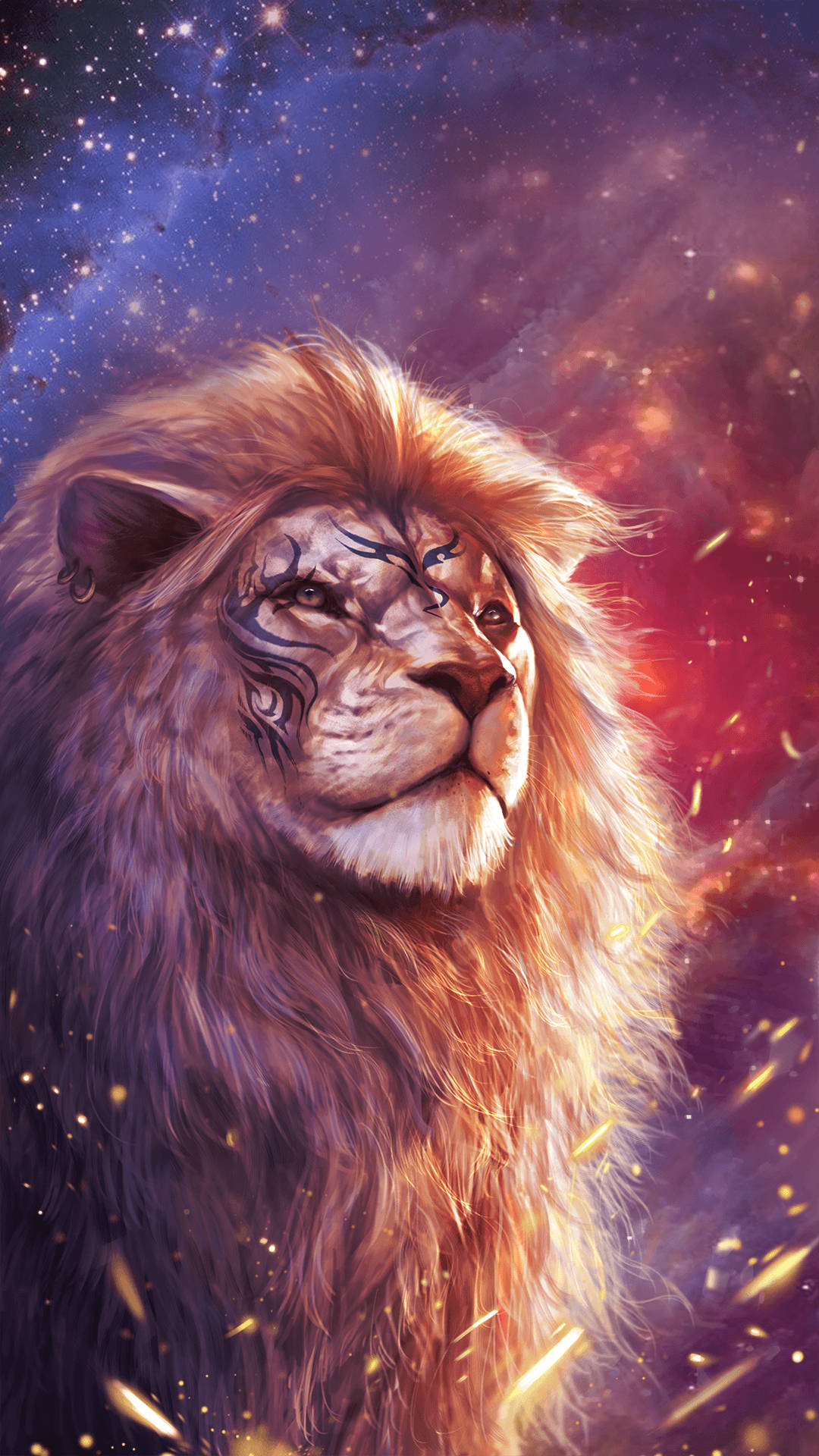 Galaktisk løve realistisk kunst Wallpapers