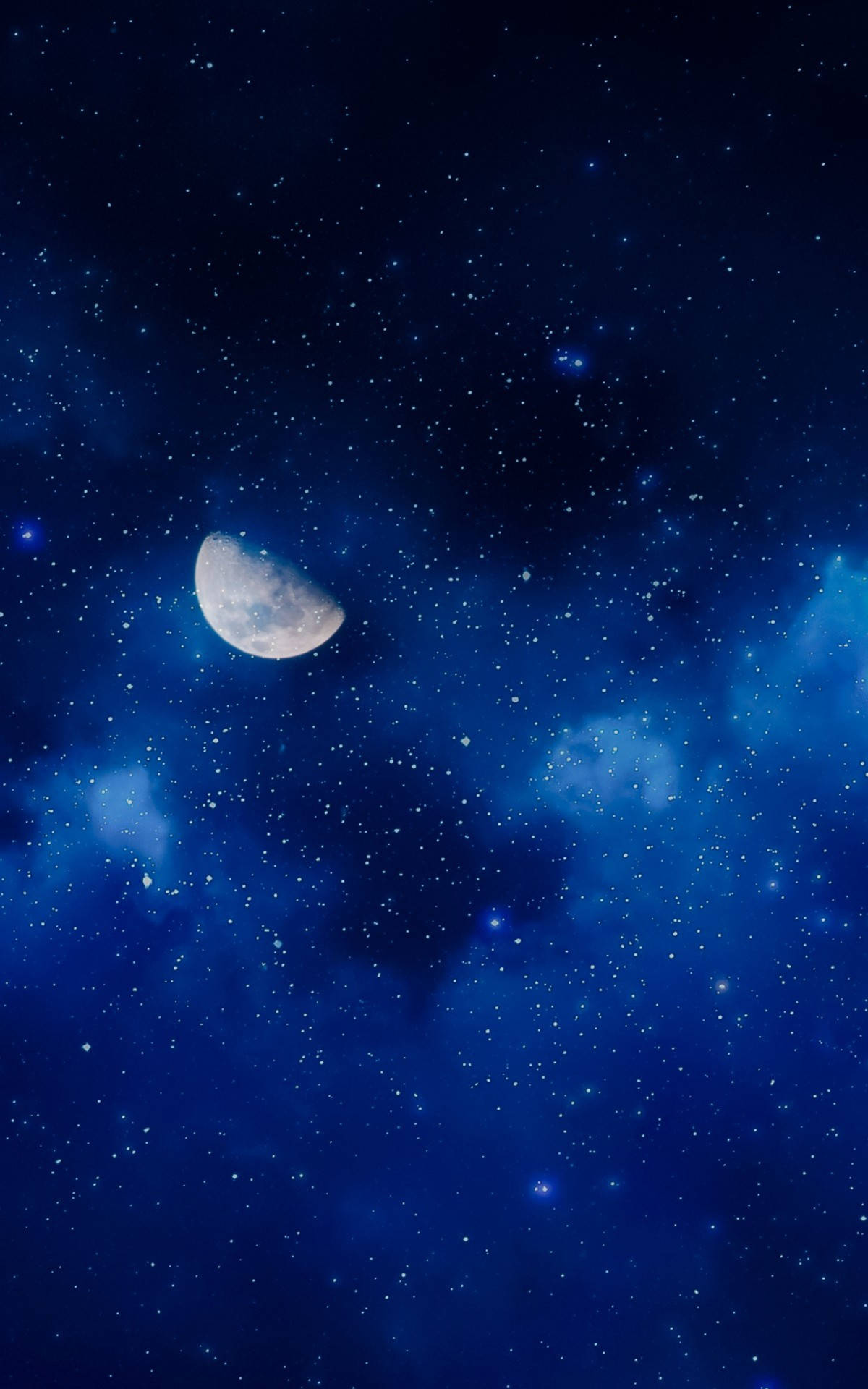 Galaktisk måne nattehimmel Wallpapers