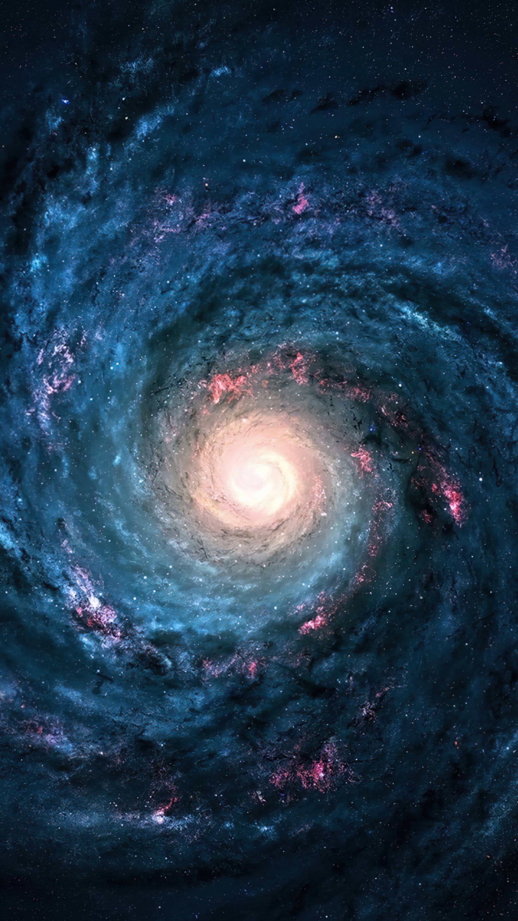 Galaxiens centrum i rummet 4K telefon Wallpapers