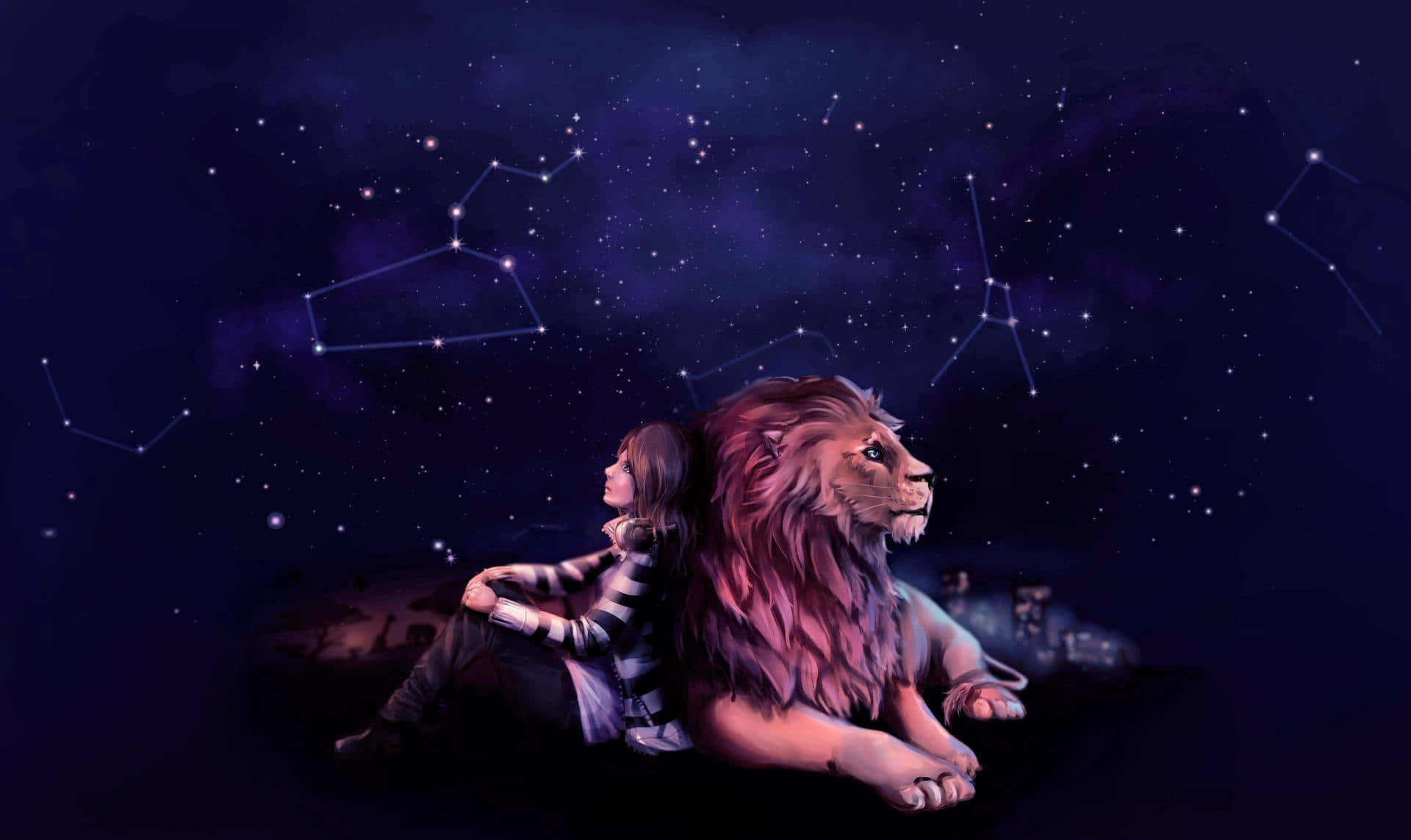 Galaxy Lion baggrund Wallpapers