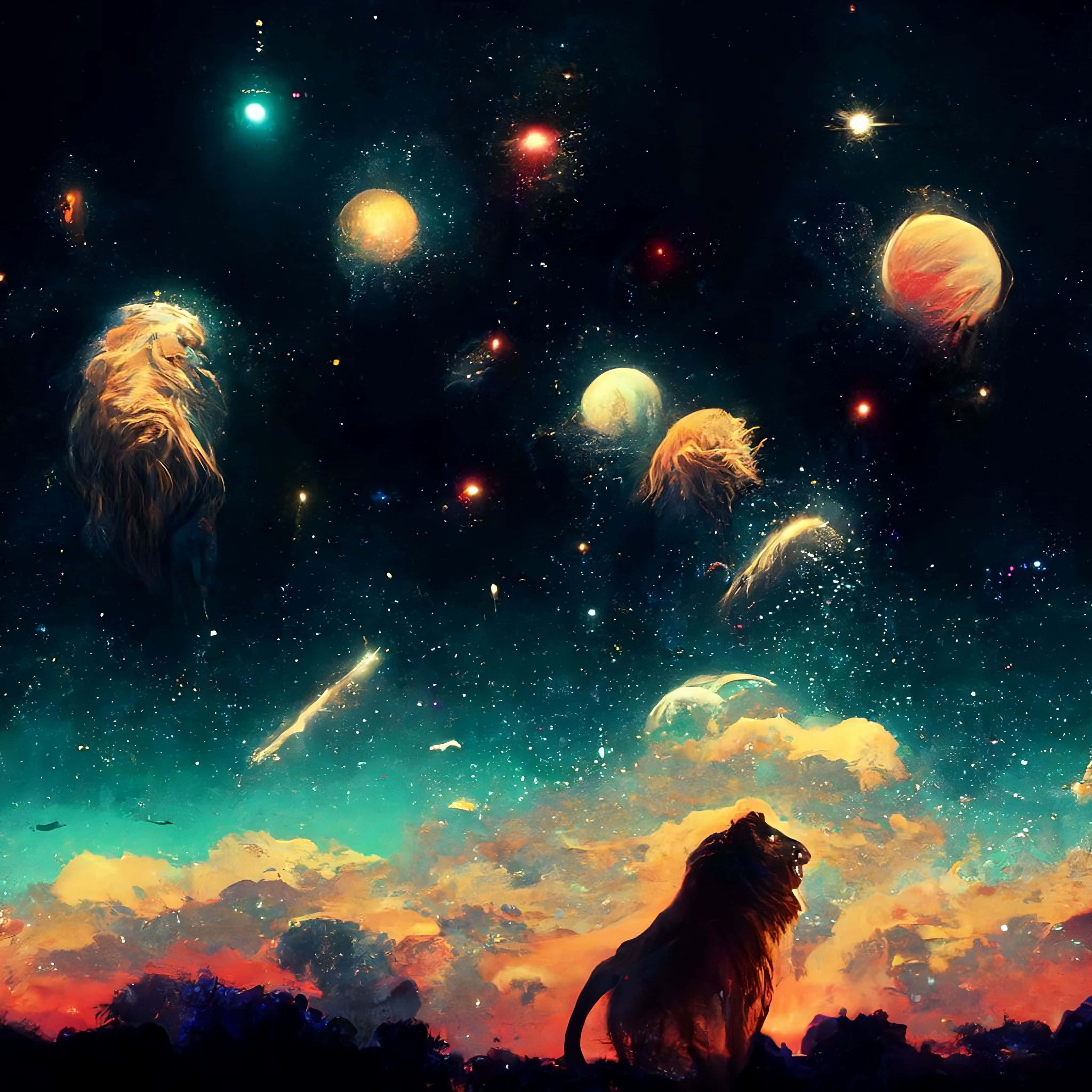 Galaxy Løve baggrund Wallpapers