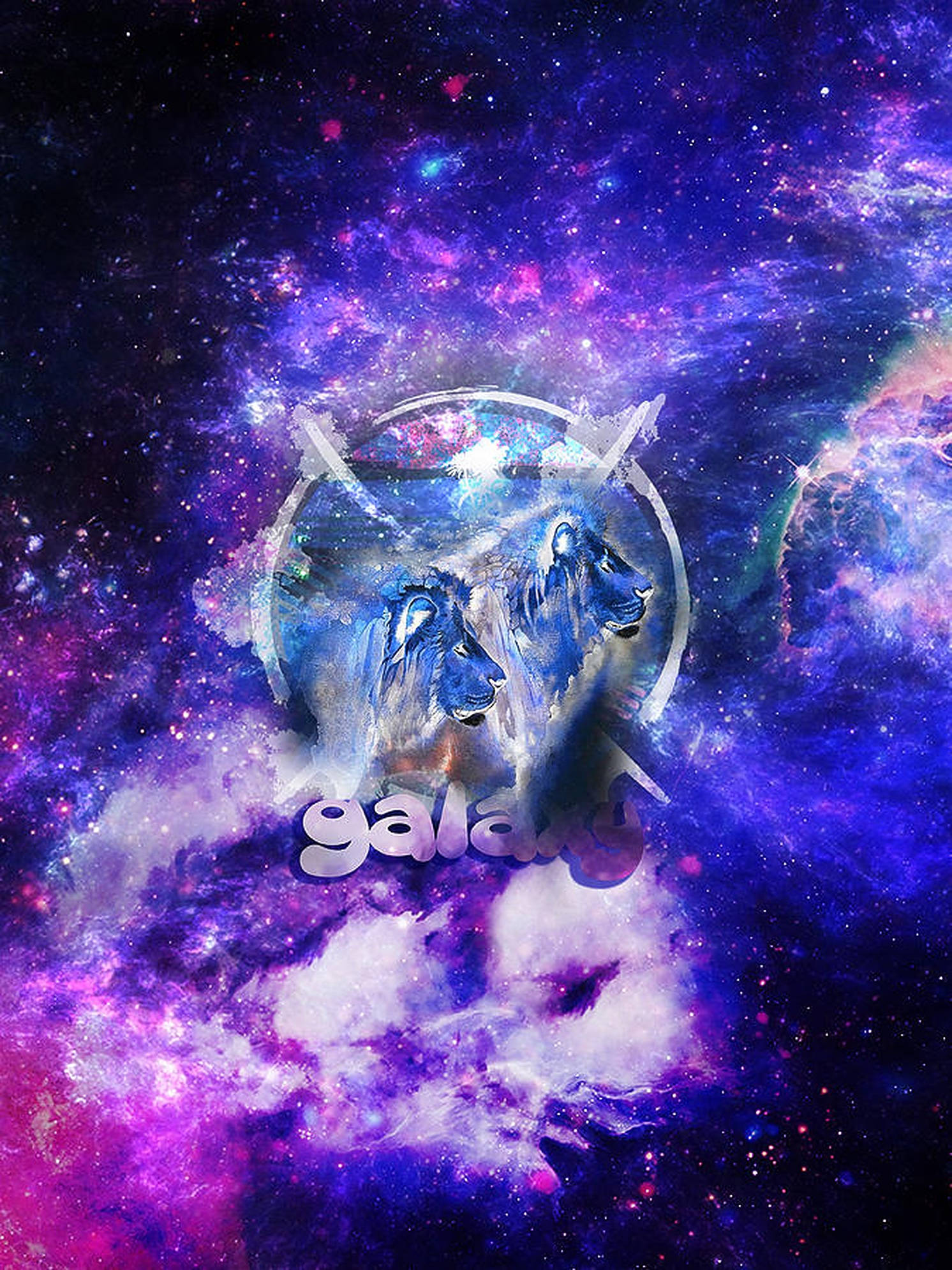 Galaxy Løve Grafik Wallpapers