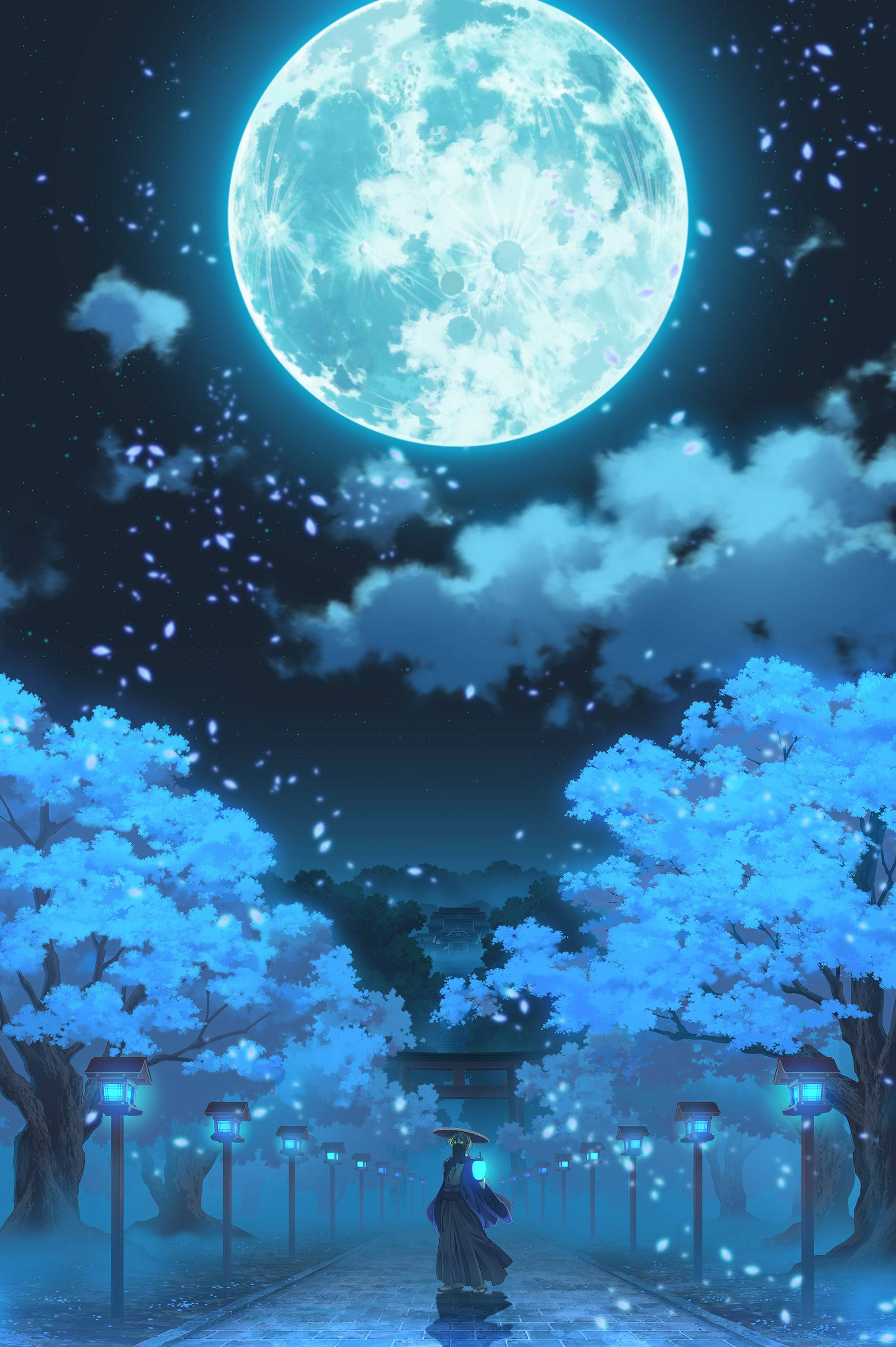 Galaxy Måne Anime Kunst Wallpapers