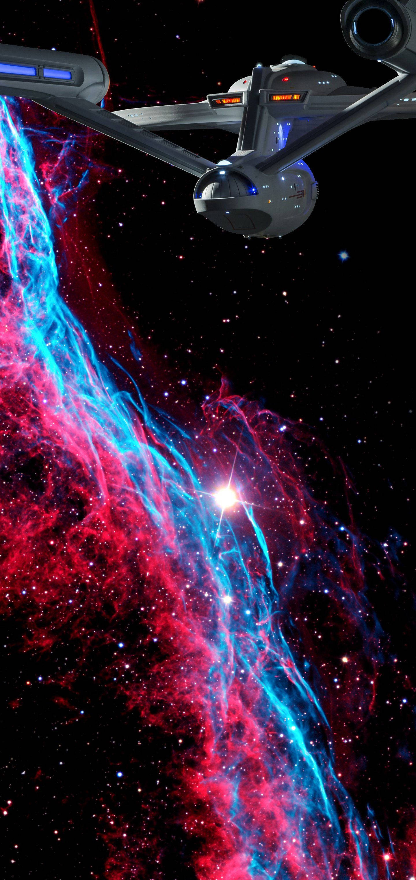 Galaxy S10 Mærkeligt Rumskib Og Nebula Wallpapers
