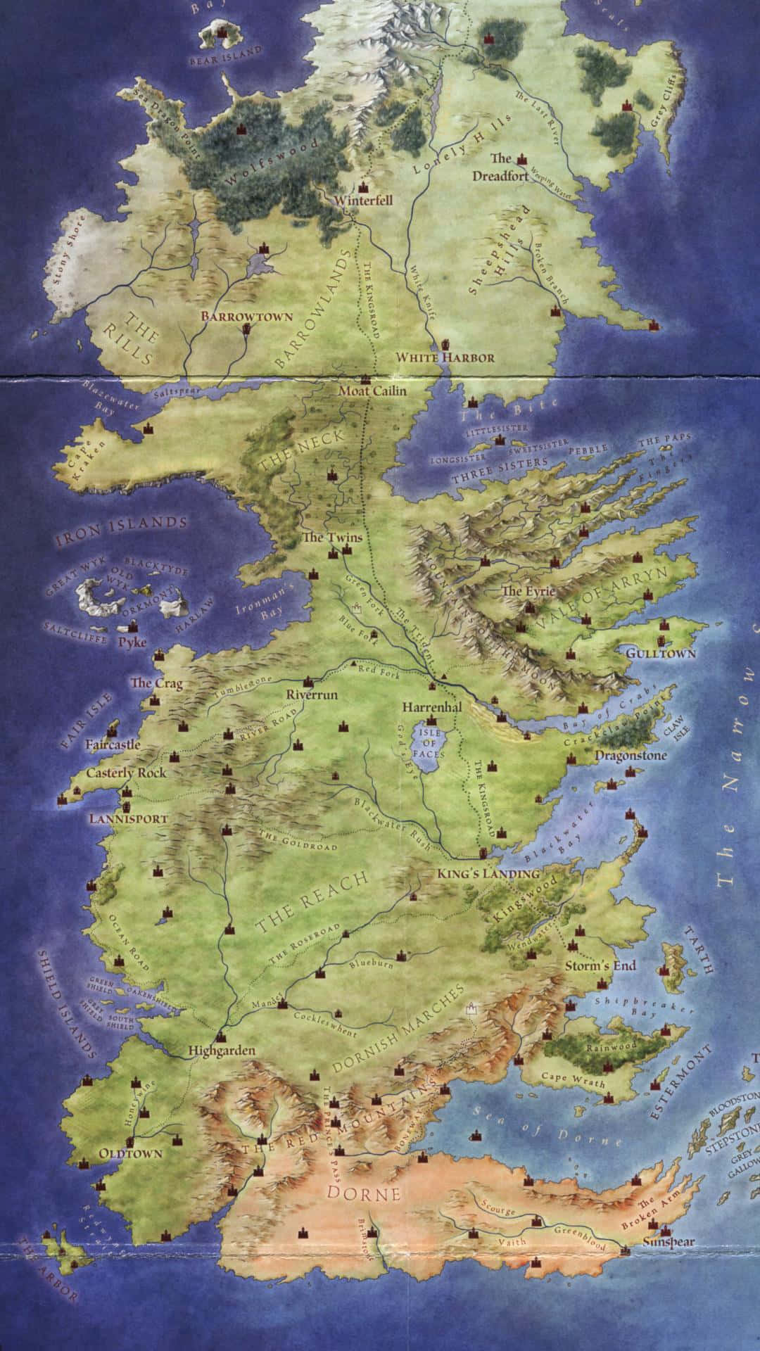 Game of Thrones kort over Westeros Wallpapers