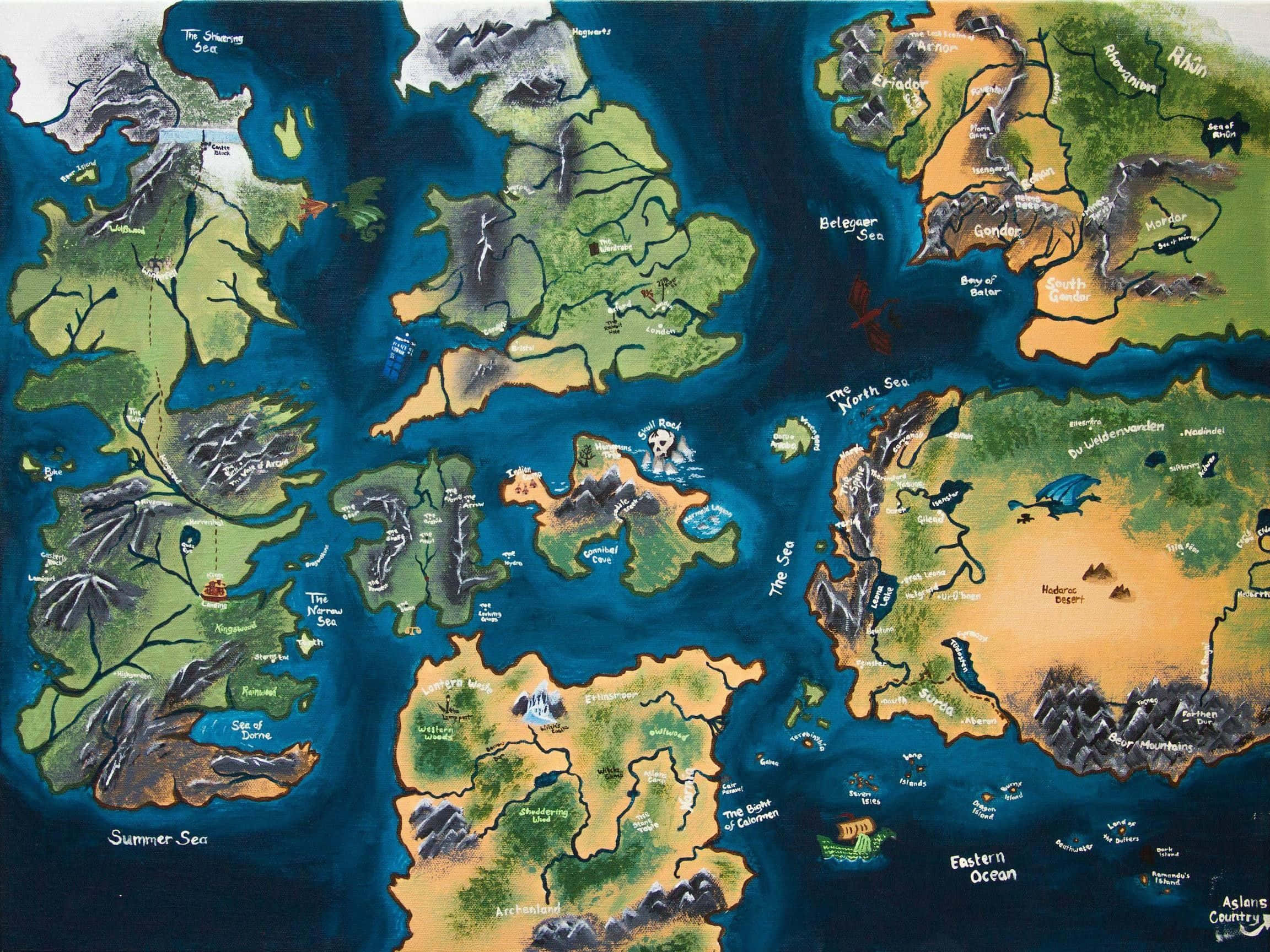 Game of Thrones kort Westeros Essos Wallpapers