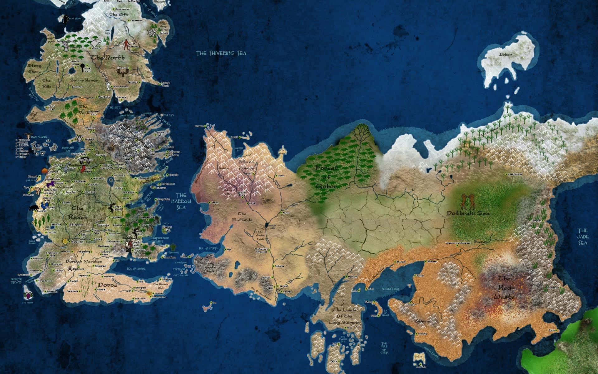 Game of Thrones kort blå æstetik kendte verden Wallpapers