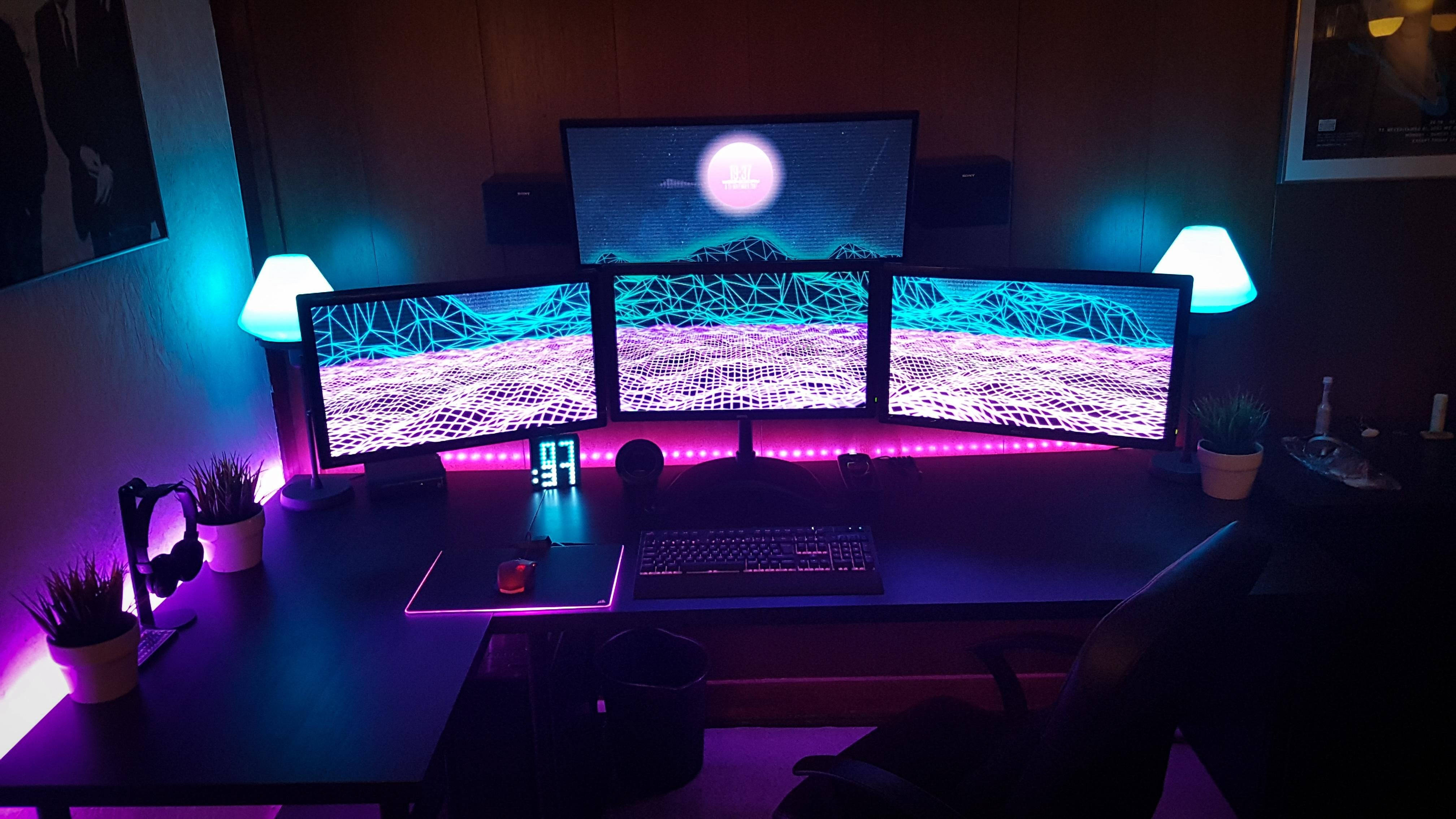 Gaming-rum LED-lys Wallpapers