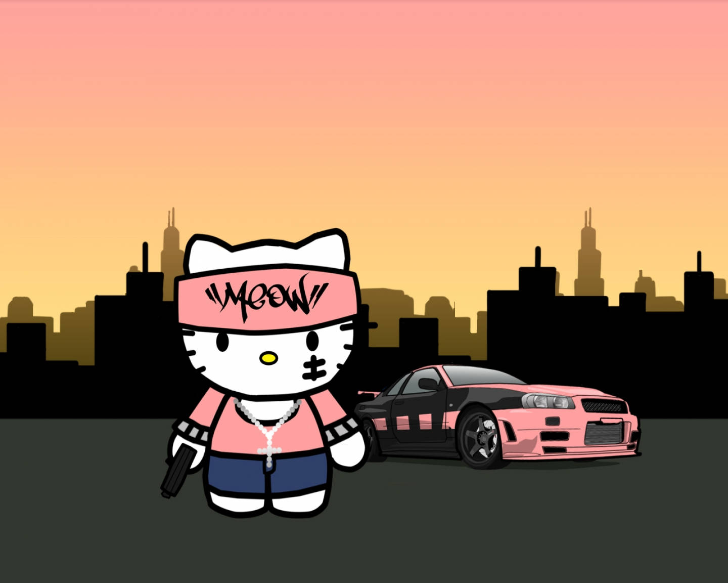Gangster Hello Kitty Æstetik Wallpapers