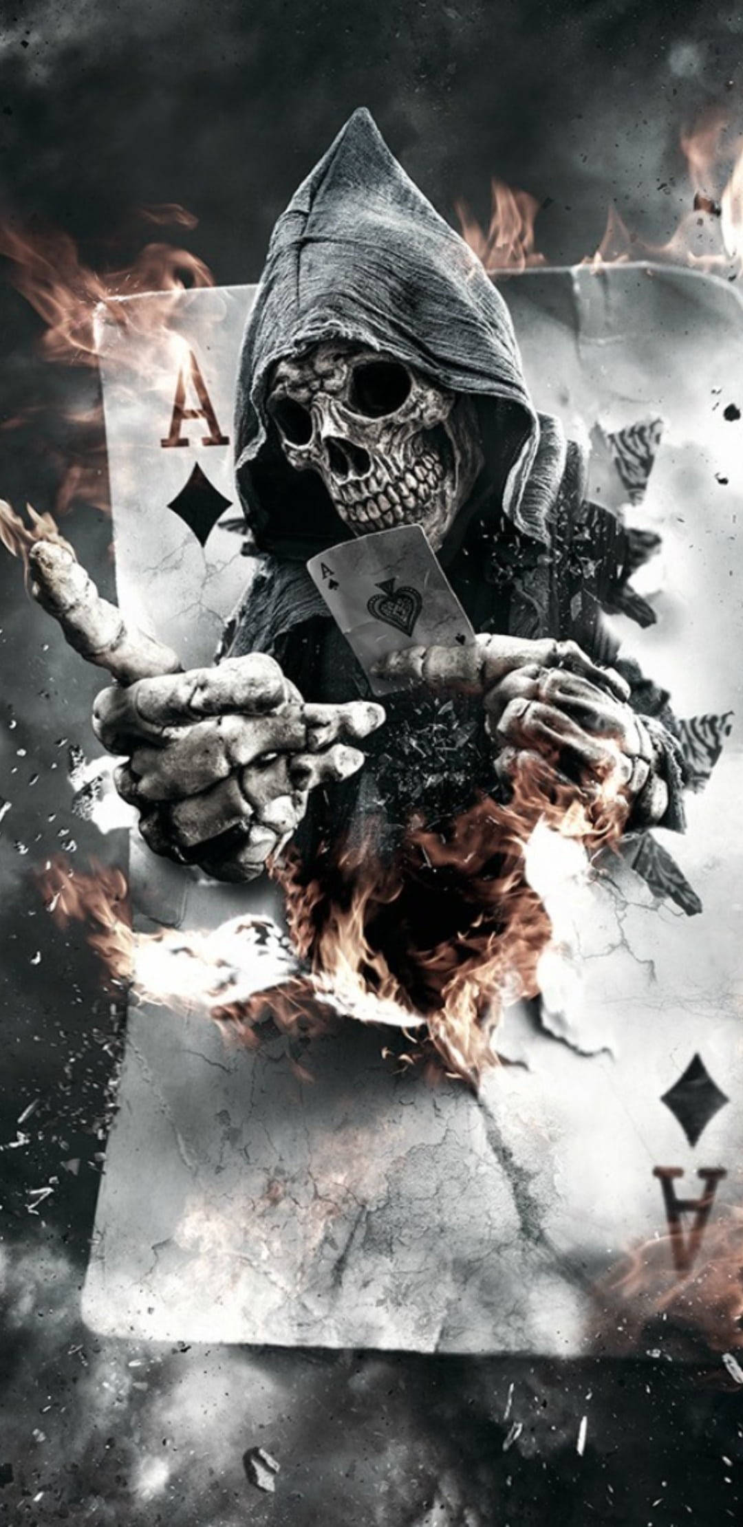 Gangster-kranium med kort Wallpapers
