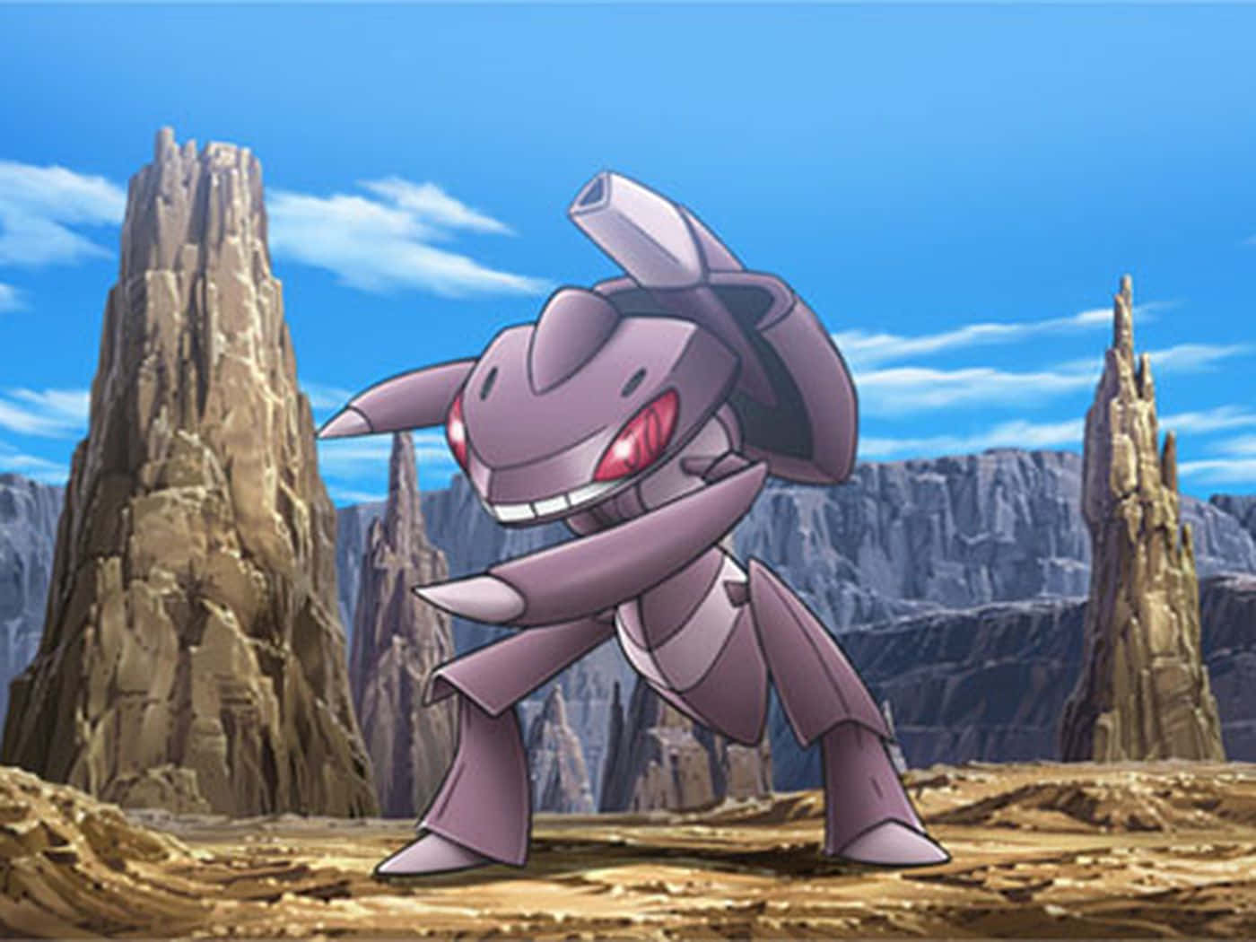 Genesect Pokemon på barskt landskab Wallpapers