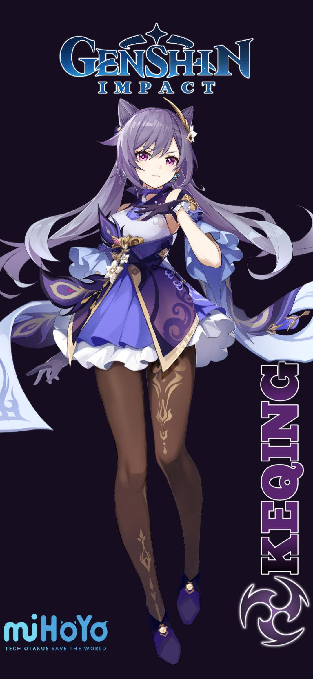 Genshin Impact Keqing karakterplakat Wallpapers