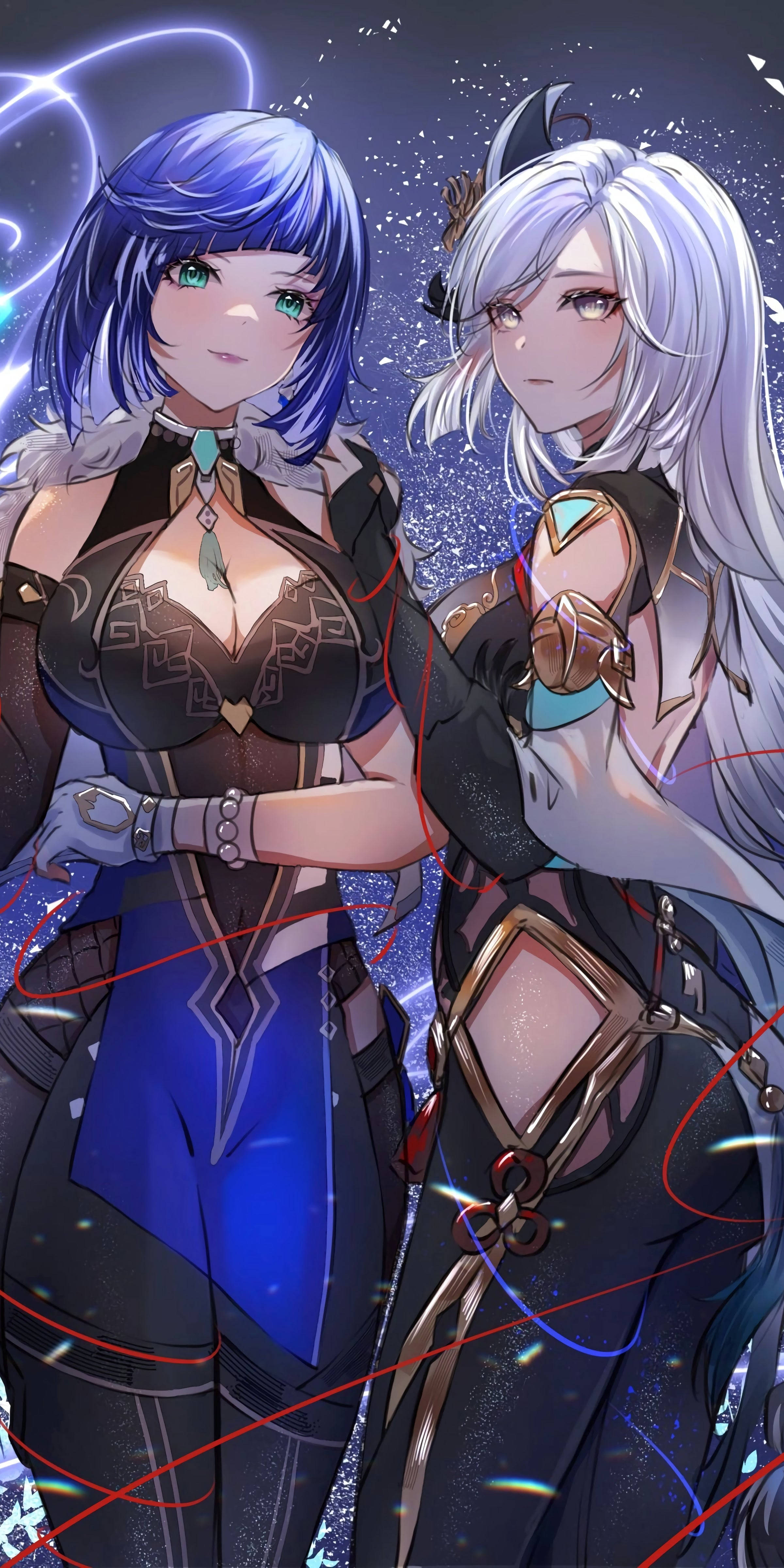 Genshin Impact Yelan og Shenhe iPhone Wallpapers