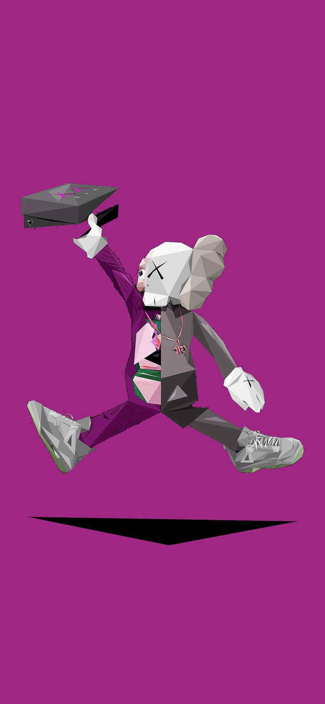 Geometrisk Kaws PC Kunst Lilla Wallpapers