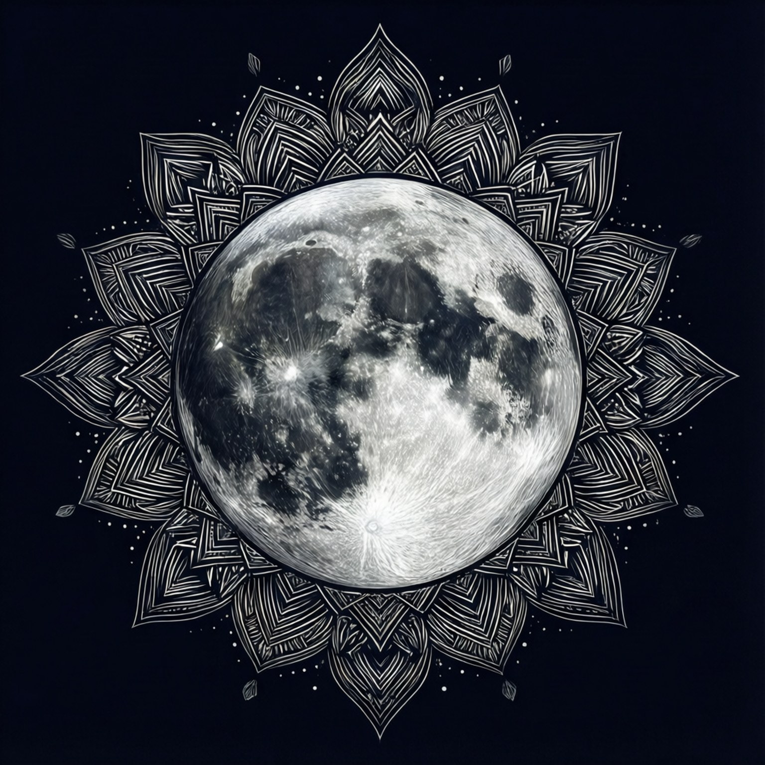 Geometrisk Måne Mandala Wallpapers
