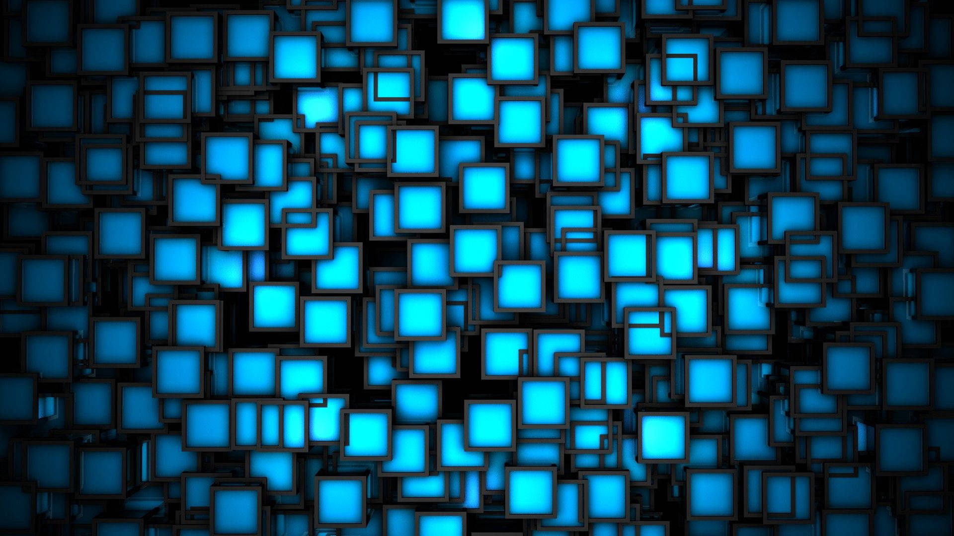 3D lyseblå firkanter på sort tapet. — Sort Wallpapers