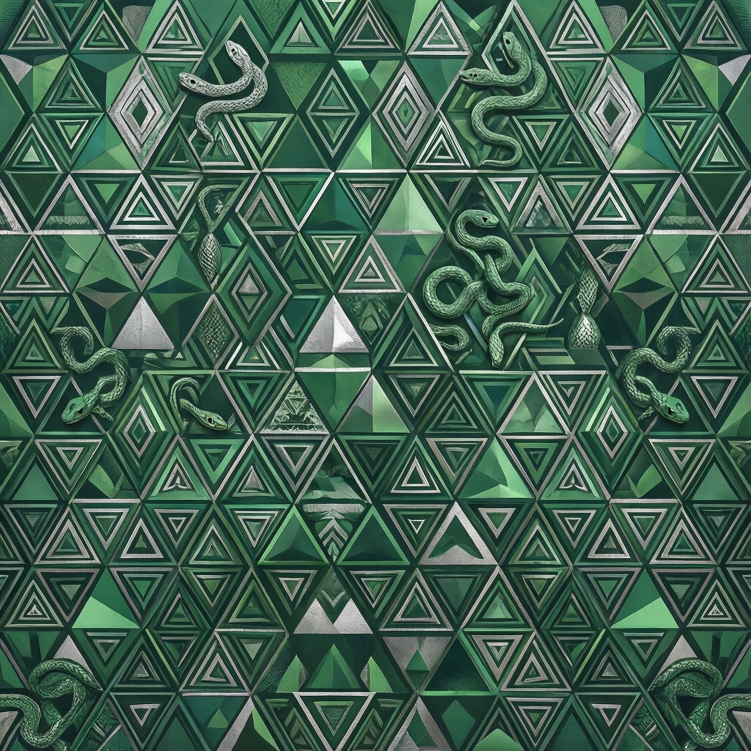 Geometrisk Slytherin-mønster Wallpapers