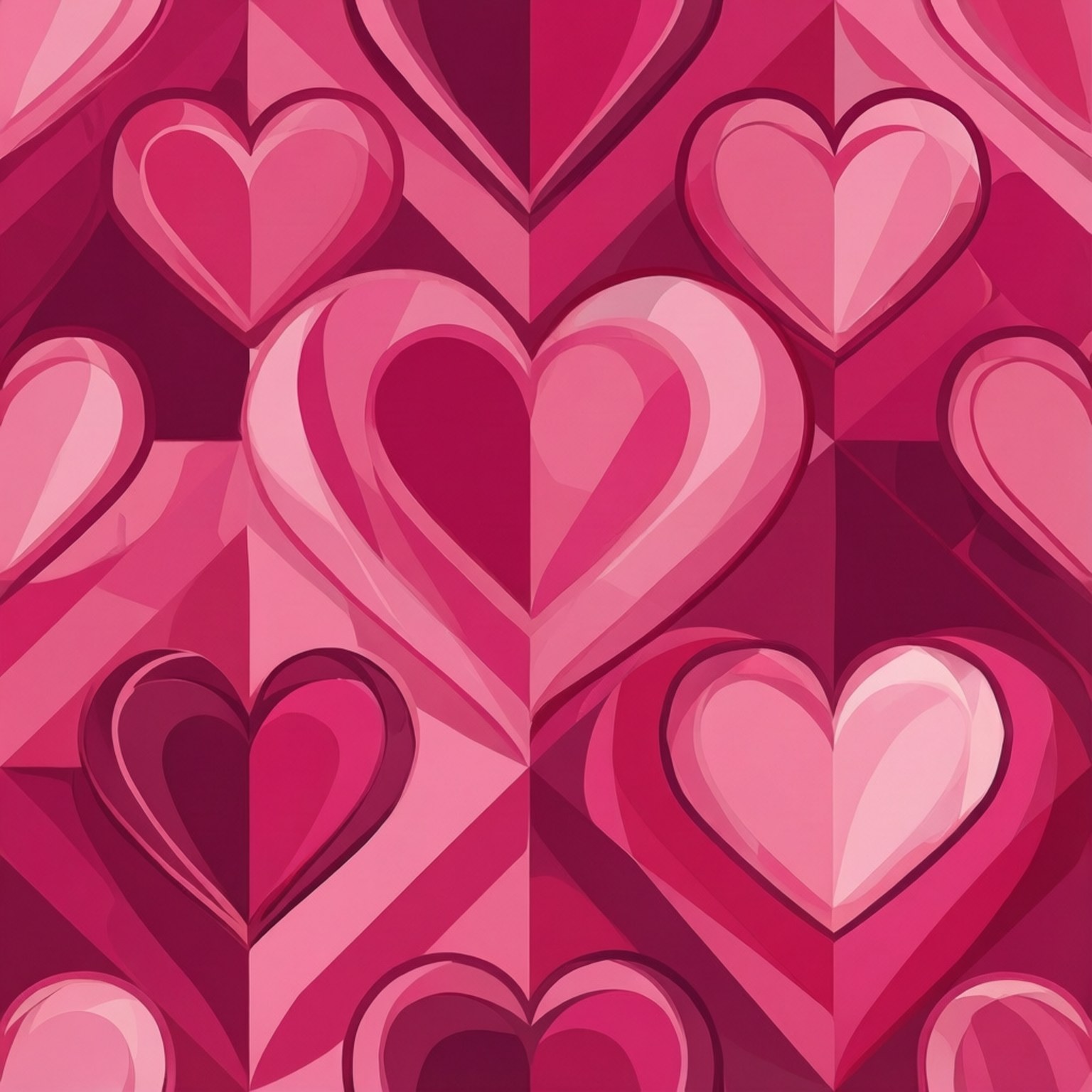 Geometriske lyserøde hjerter Wallpapers