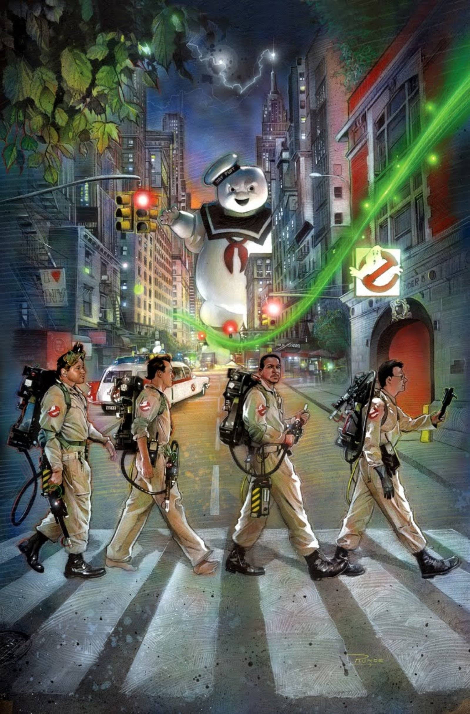 Ghostbusters-karakterer, der samlet jager takten. Wallpapers