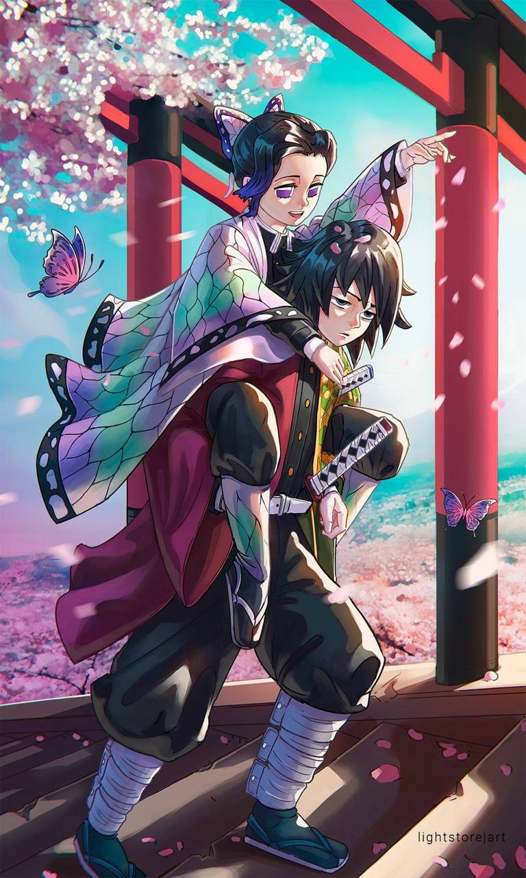 Giyu og Shinobu Demon Slayer iPhone Wallpapers