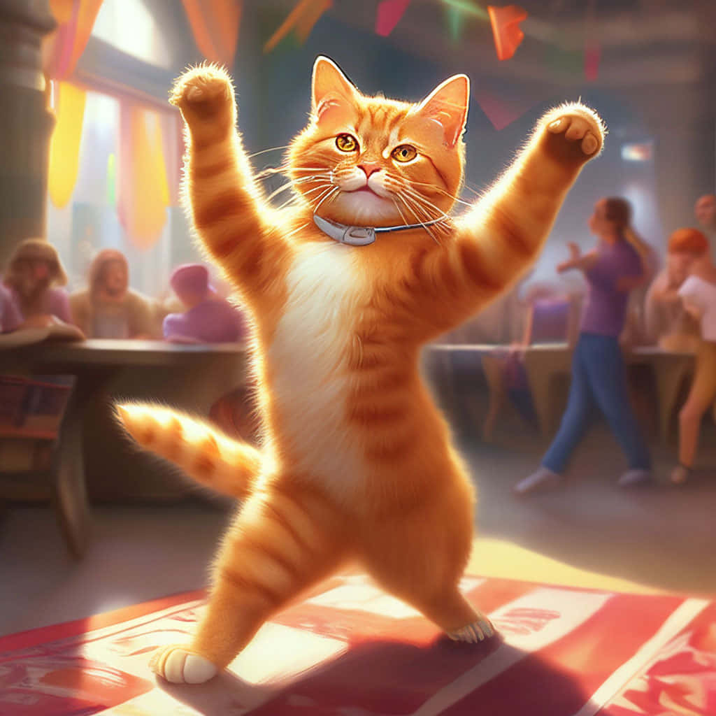 Glad dansende kat fejrer.JPG Wallpapers