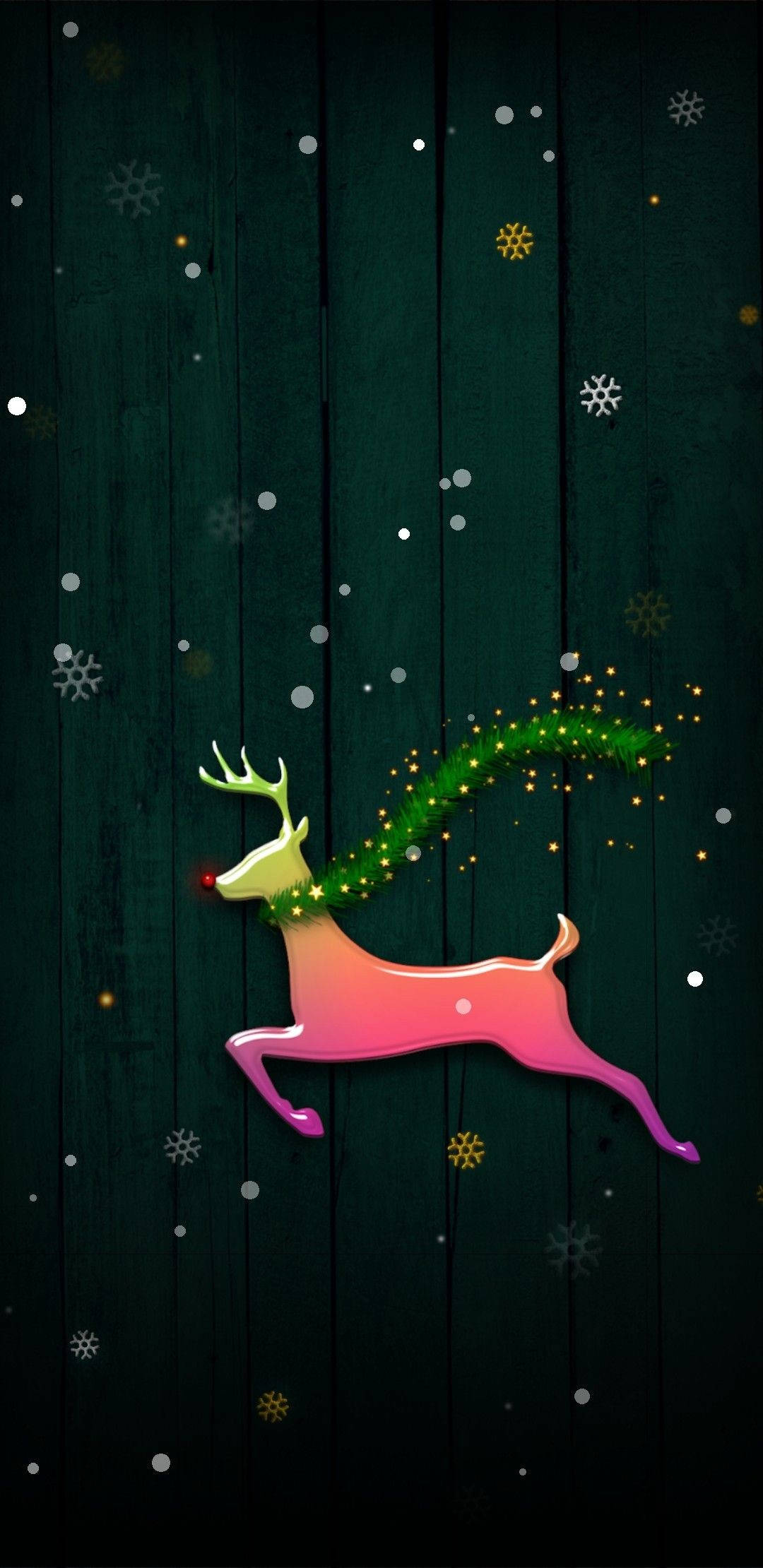 Glad rensdyr fejrer jul Wallpapers