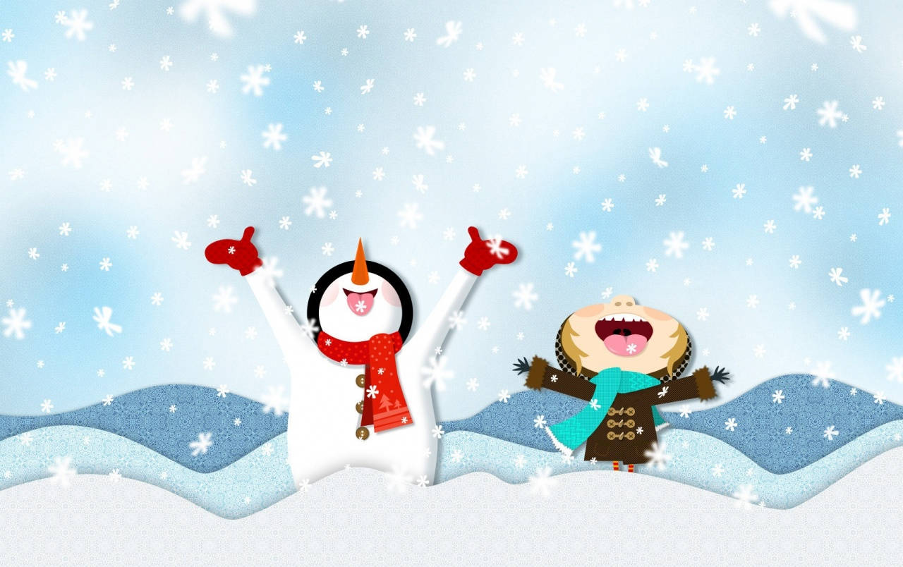 Glad snemand sjov jul Wallpapers
