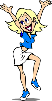 Glad tegneseriepige danser Wallpapers