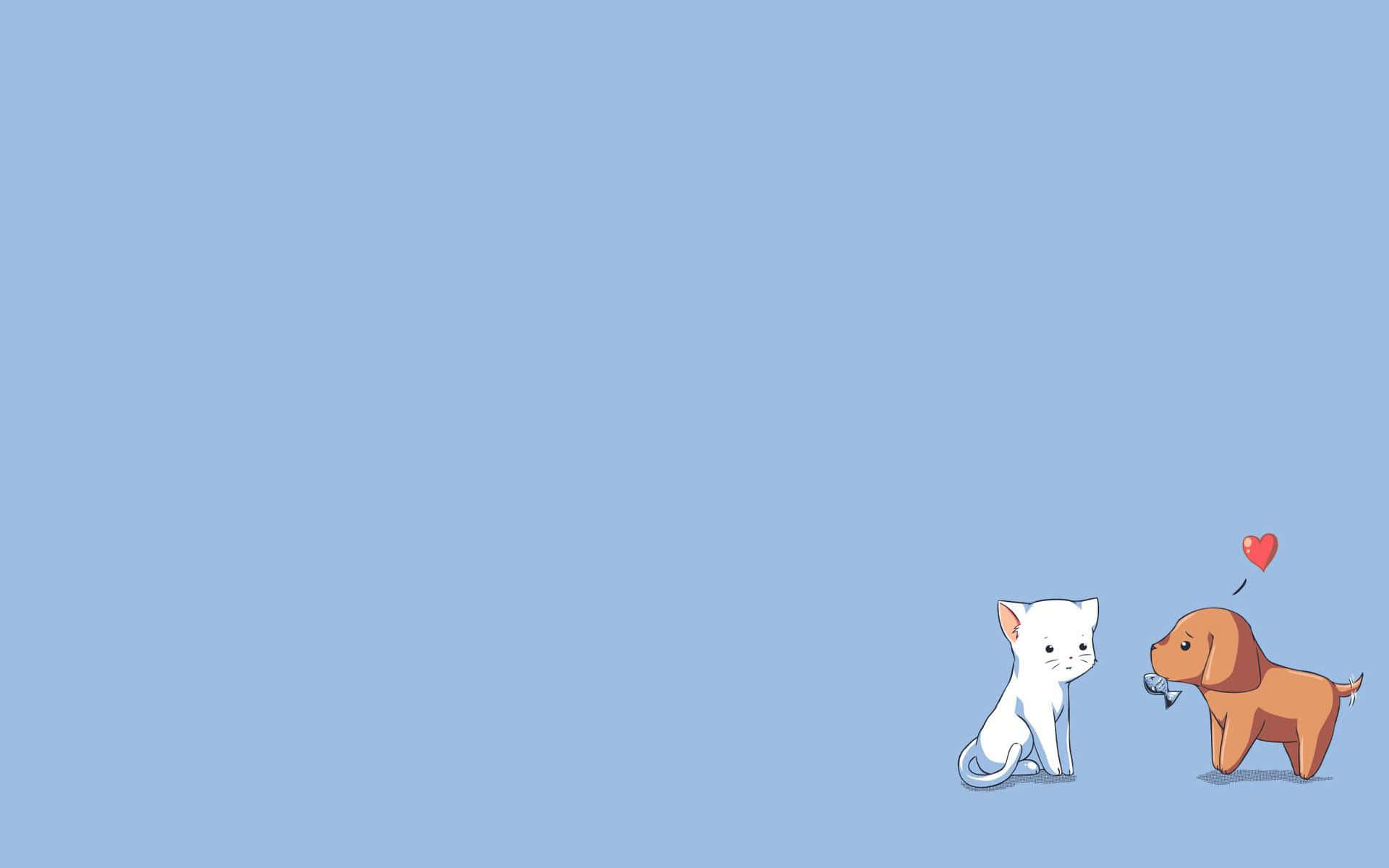 Glade tegneseriefigurer i en farverig verden Wallpapers