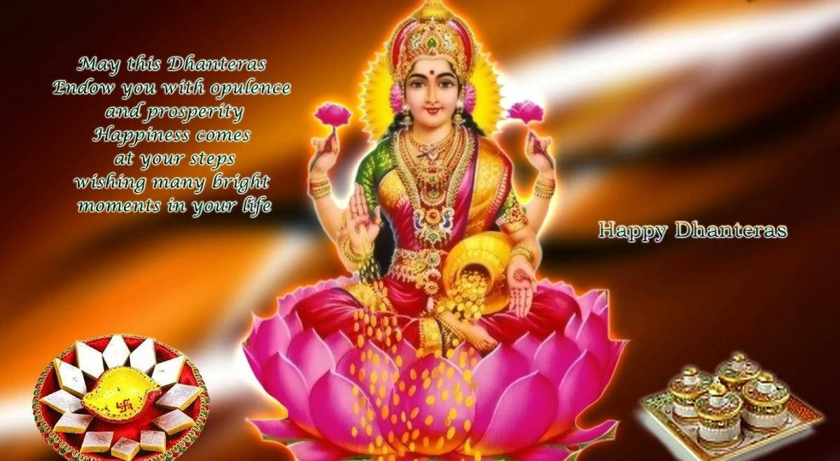 Glædelig Dhanteras hilsen Lakshmi Wallpapers