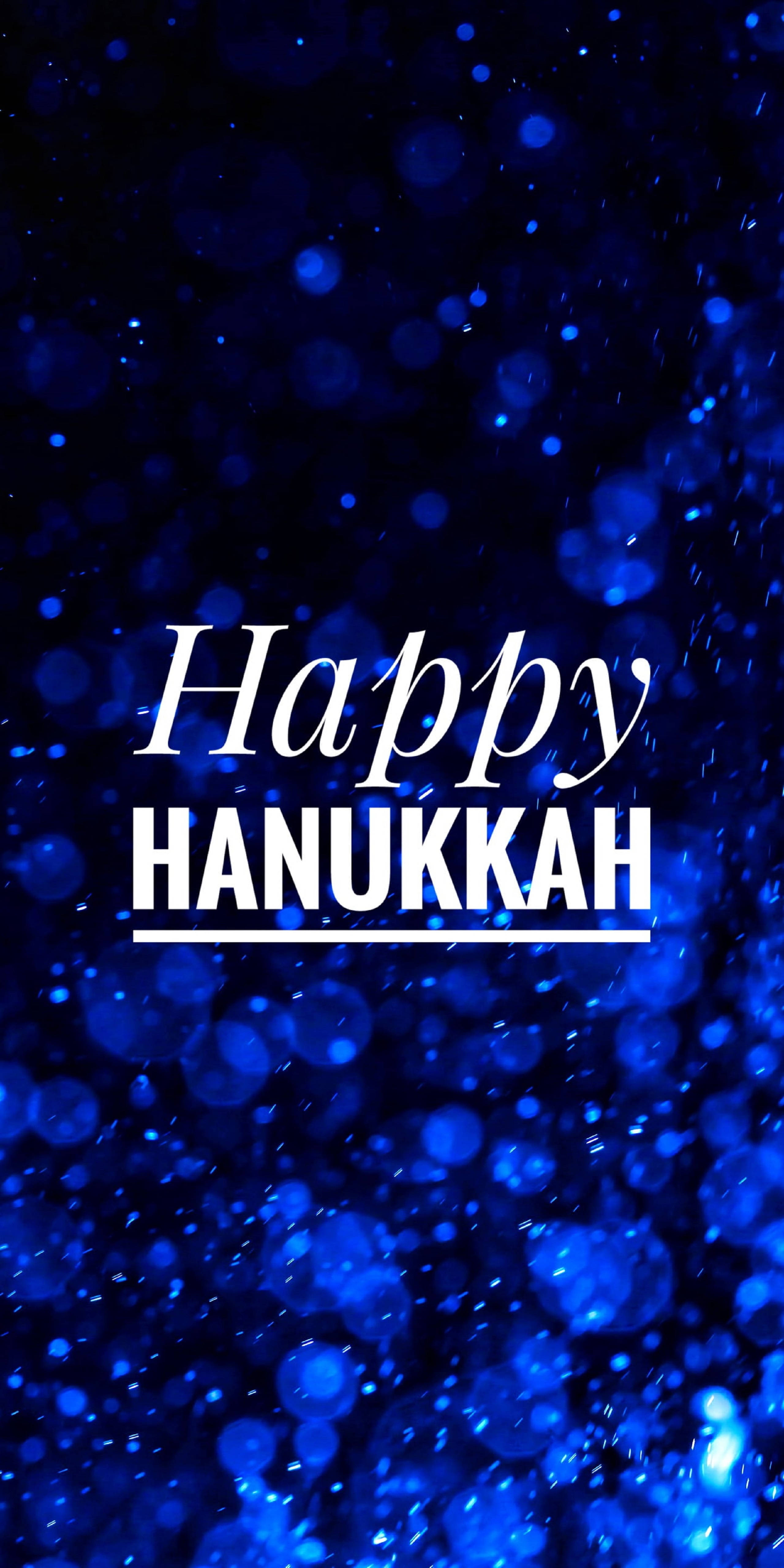 Glædelig Hanukkah blå æstetik Wallpapers