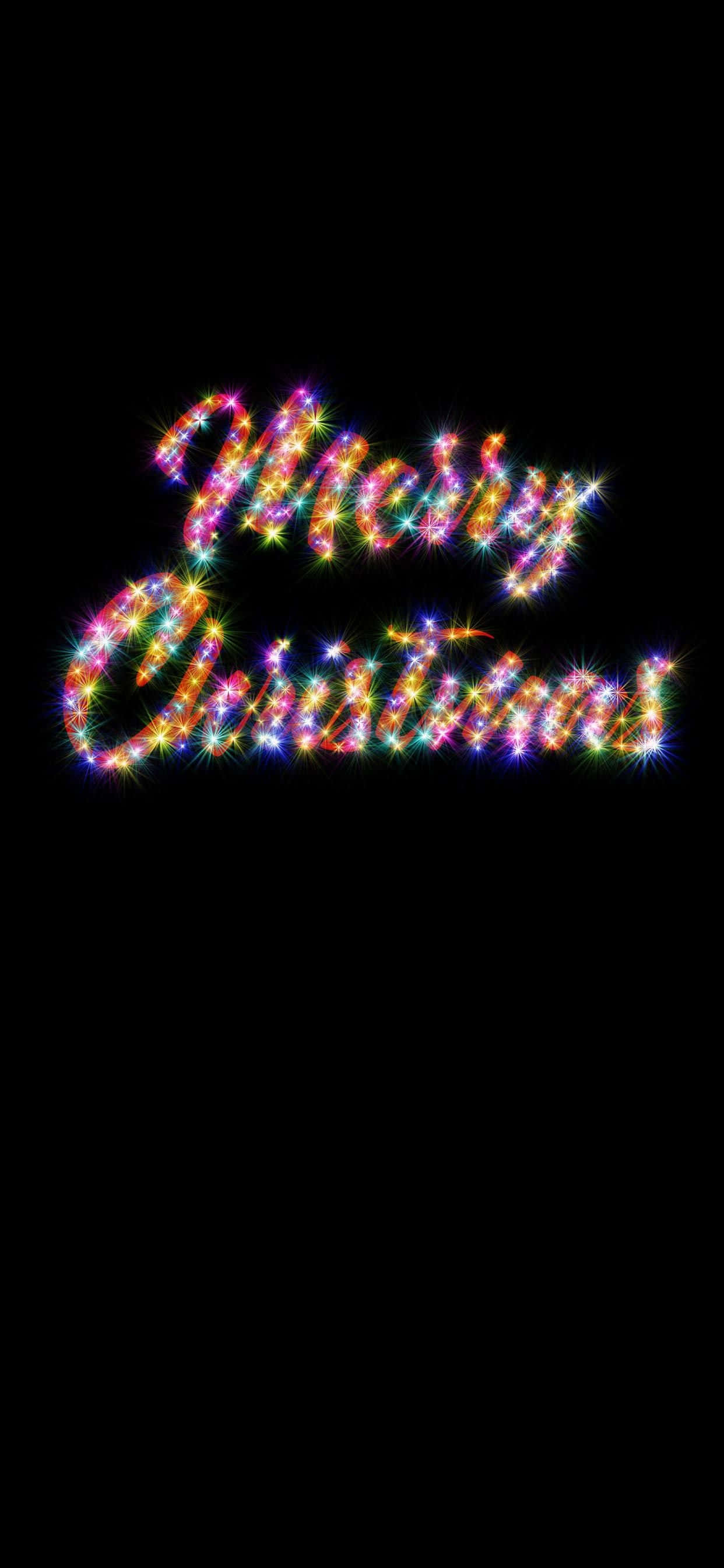 Glædelig jul tekst på sort baggrund Wallpapers