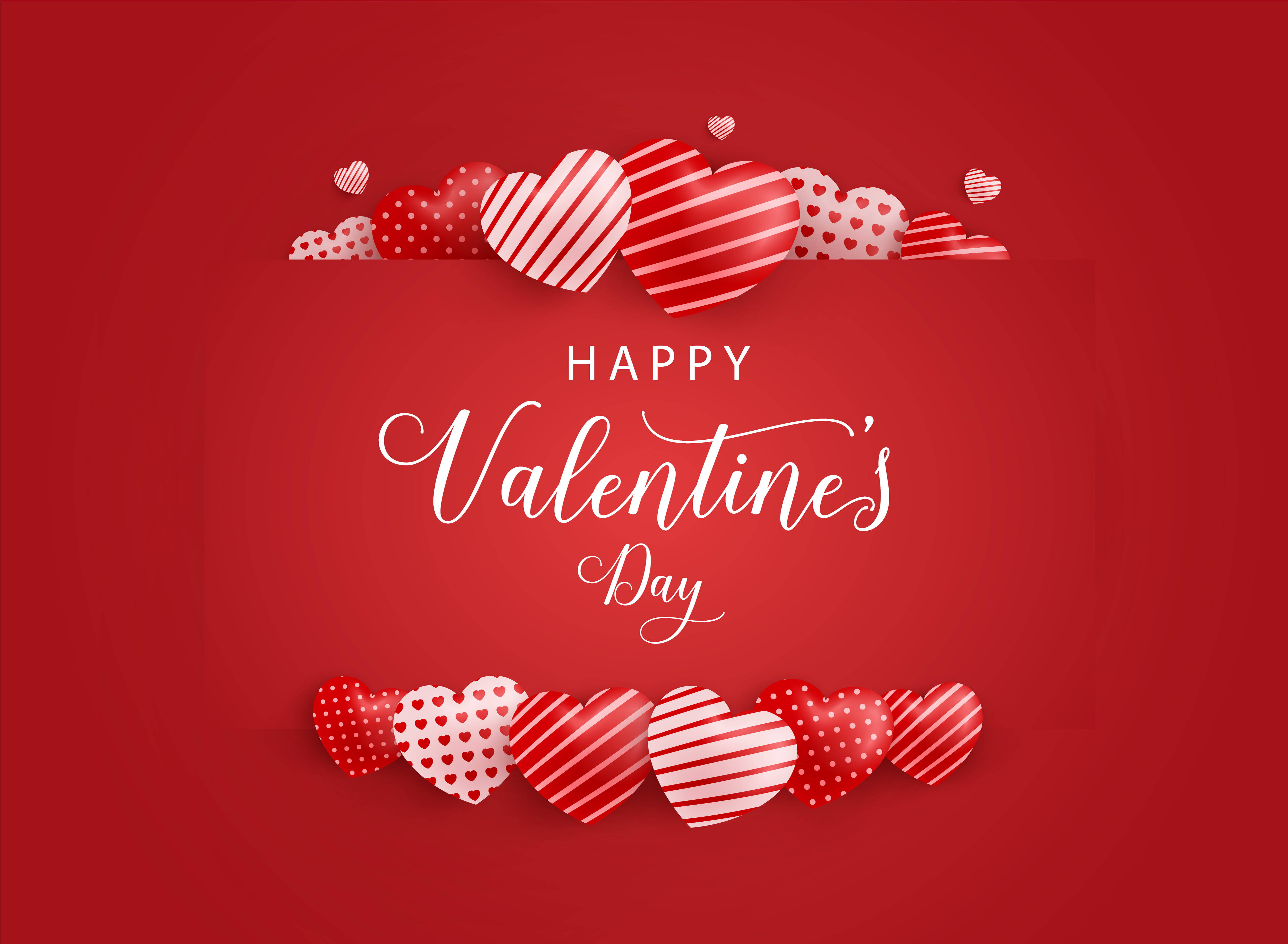 Glædelig Valentinsdag Mønstrede Hjerter Wallpapers