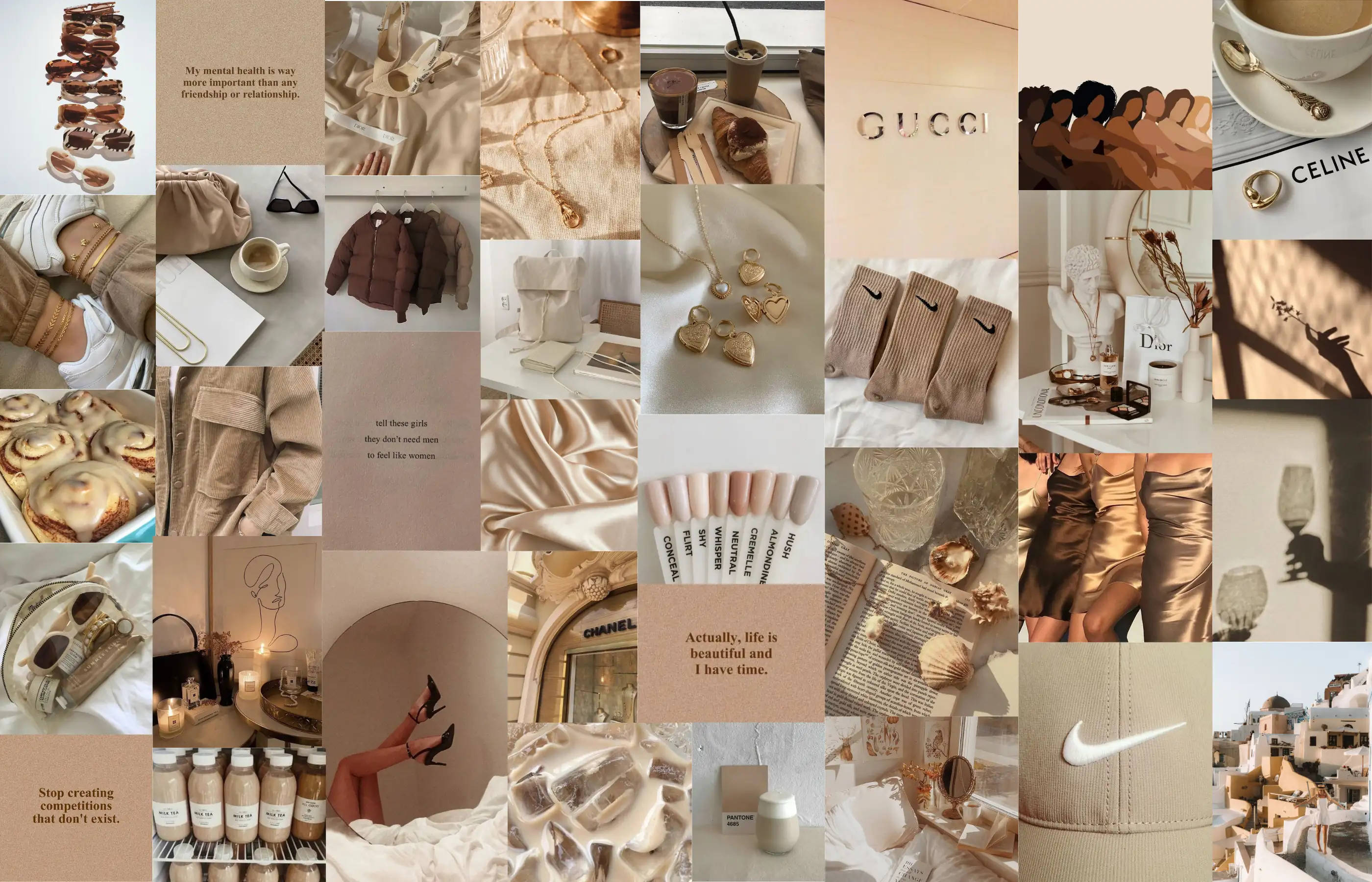 Glamourøs beige æstetisk bærbar Wallpapers