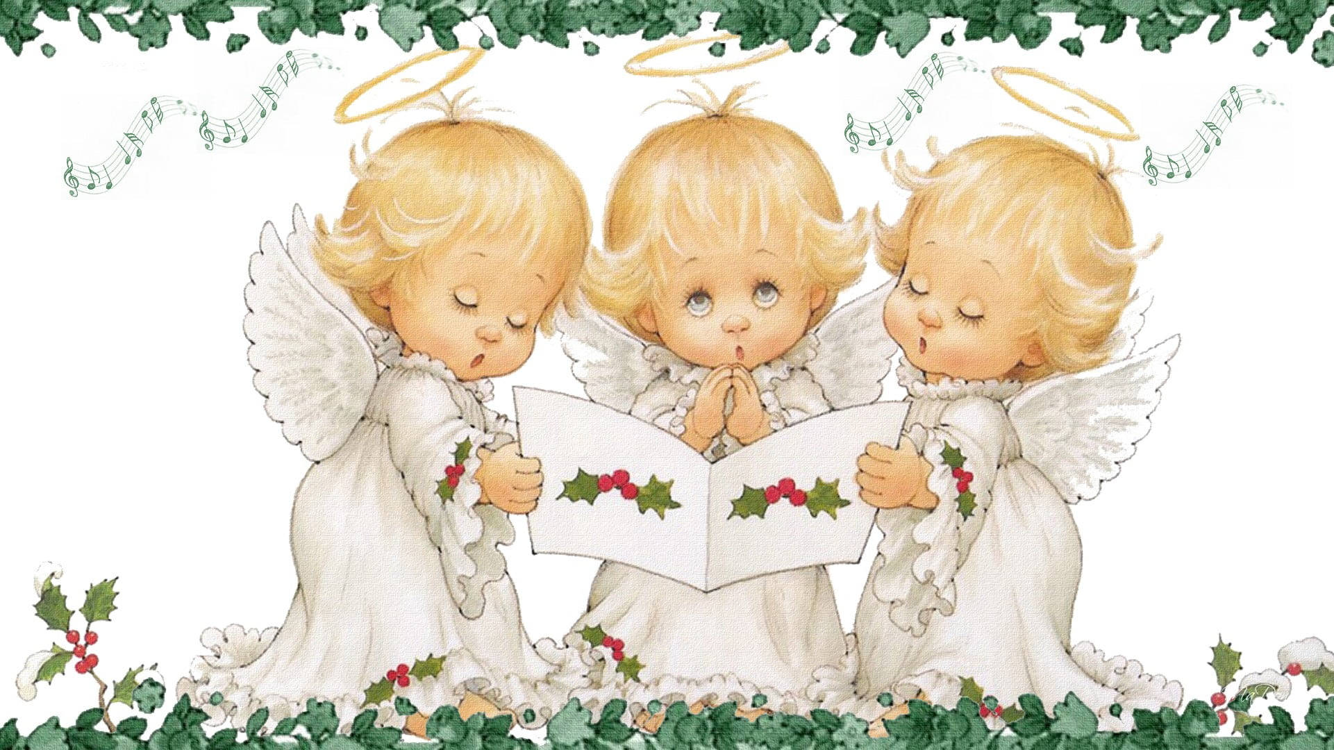 Glædelig Harmoni - Syngende Juleengle Wallpapers