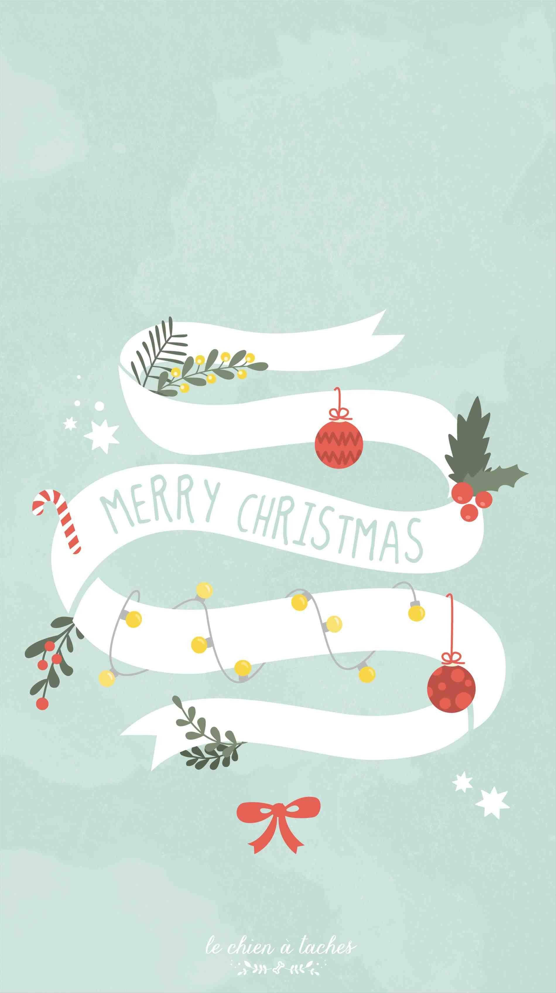 Glædeligt julebånd illustration til iPhone Wallpapers