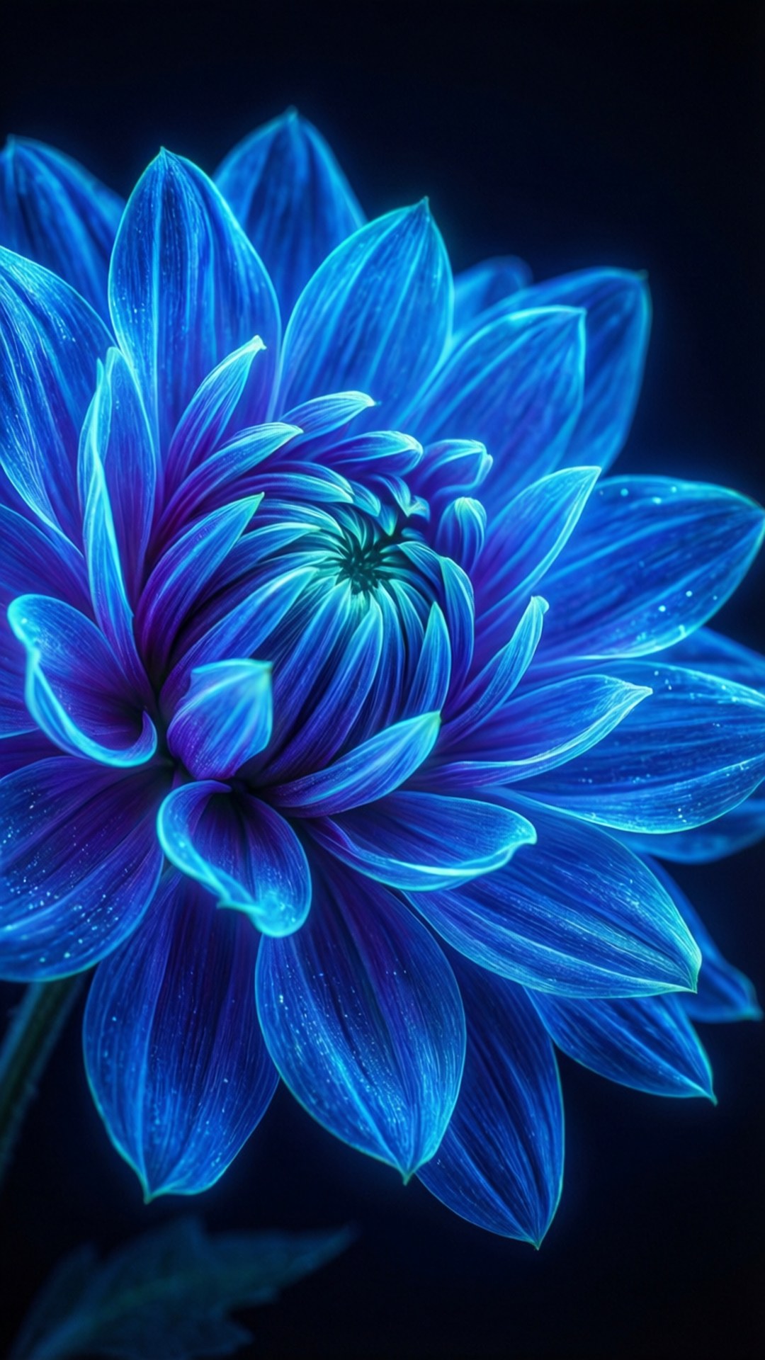 Glødende blå blomst Wallpapers