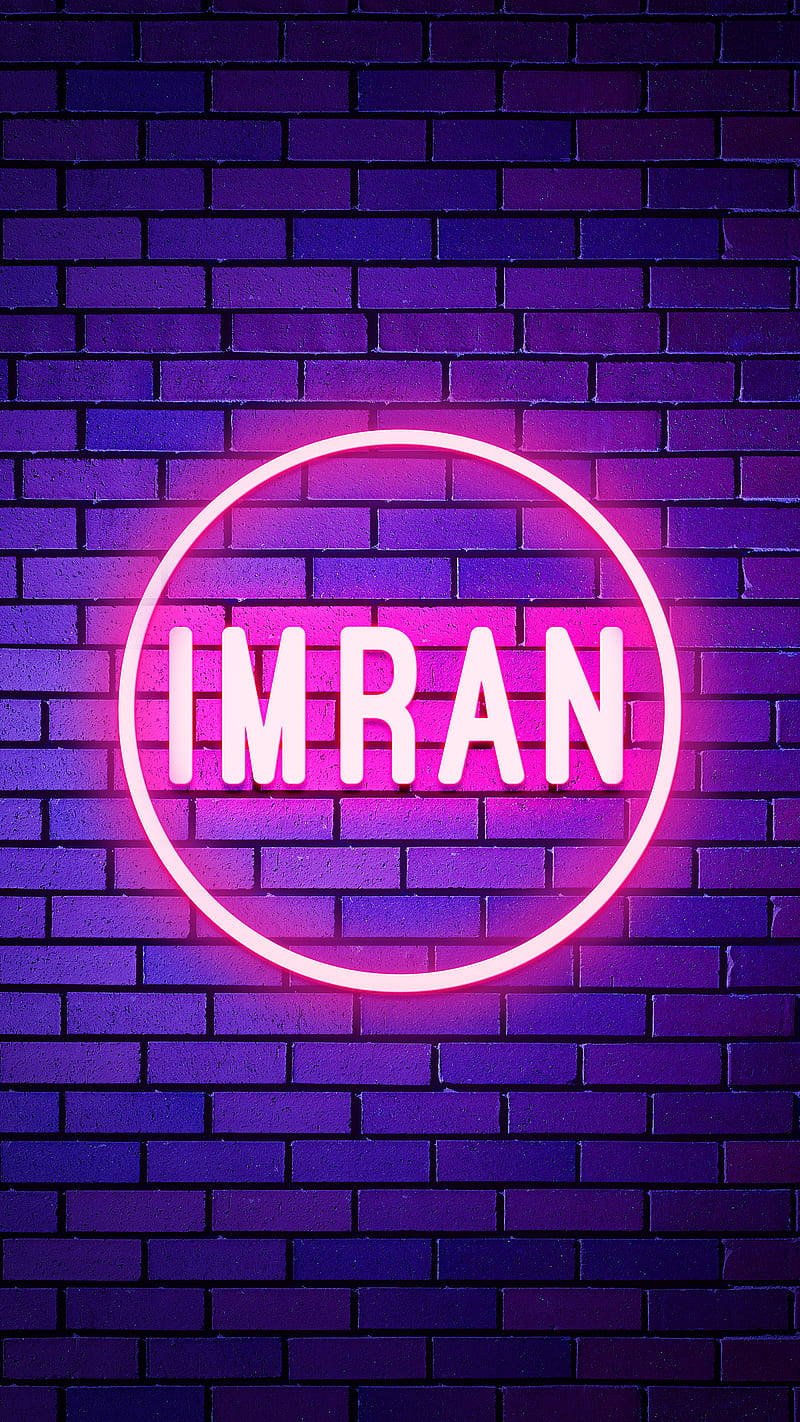 Glødende neon navn Imran Wallpapers