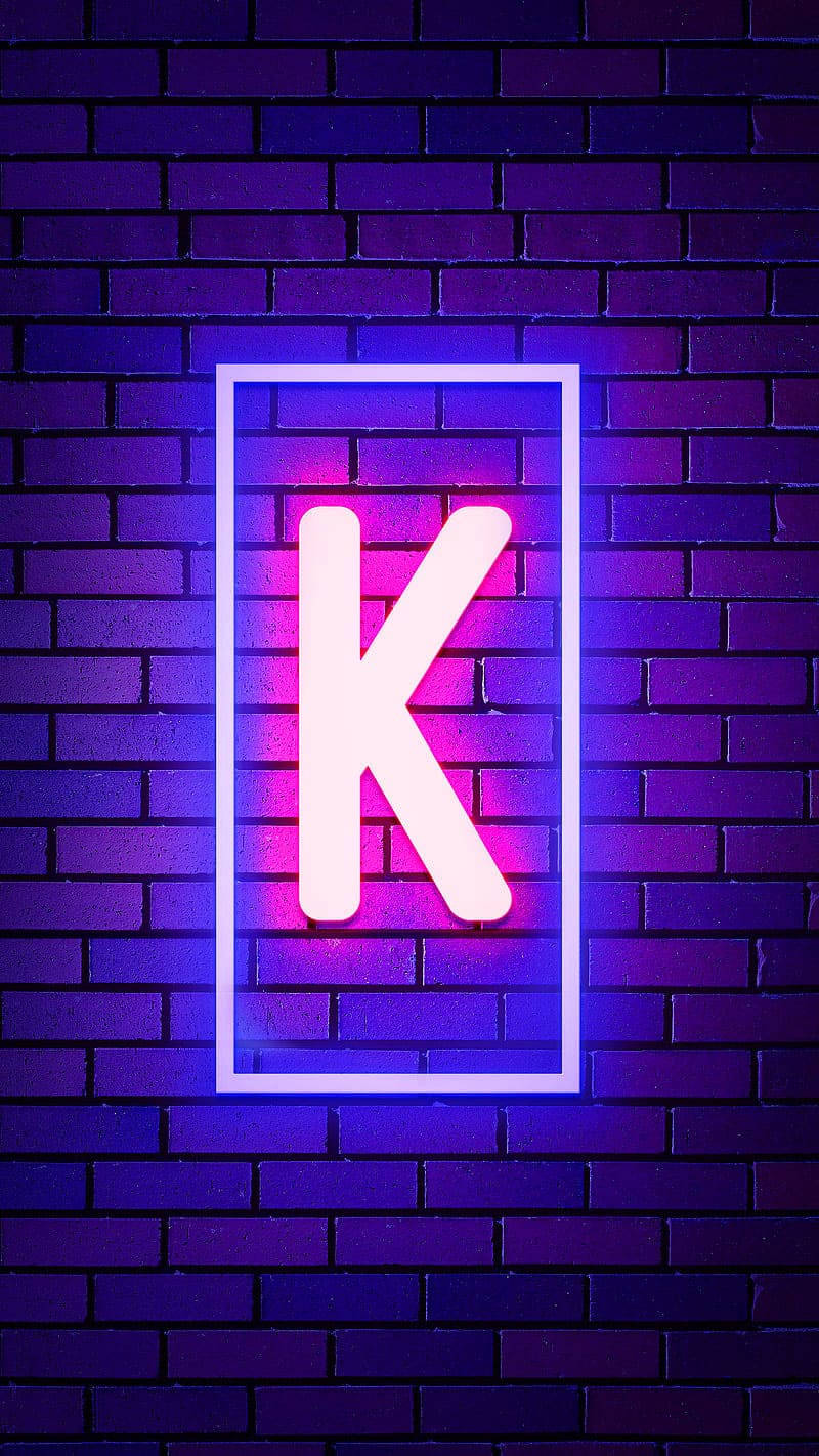 Glødende neonbogstav K navn Wallpapers