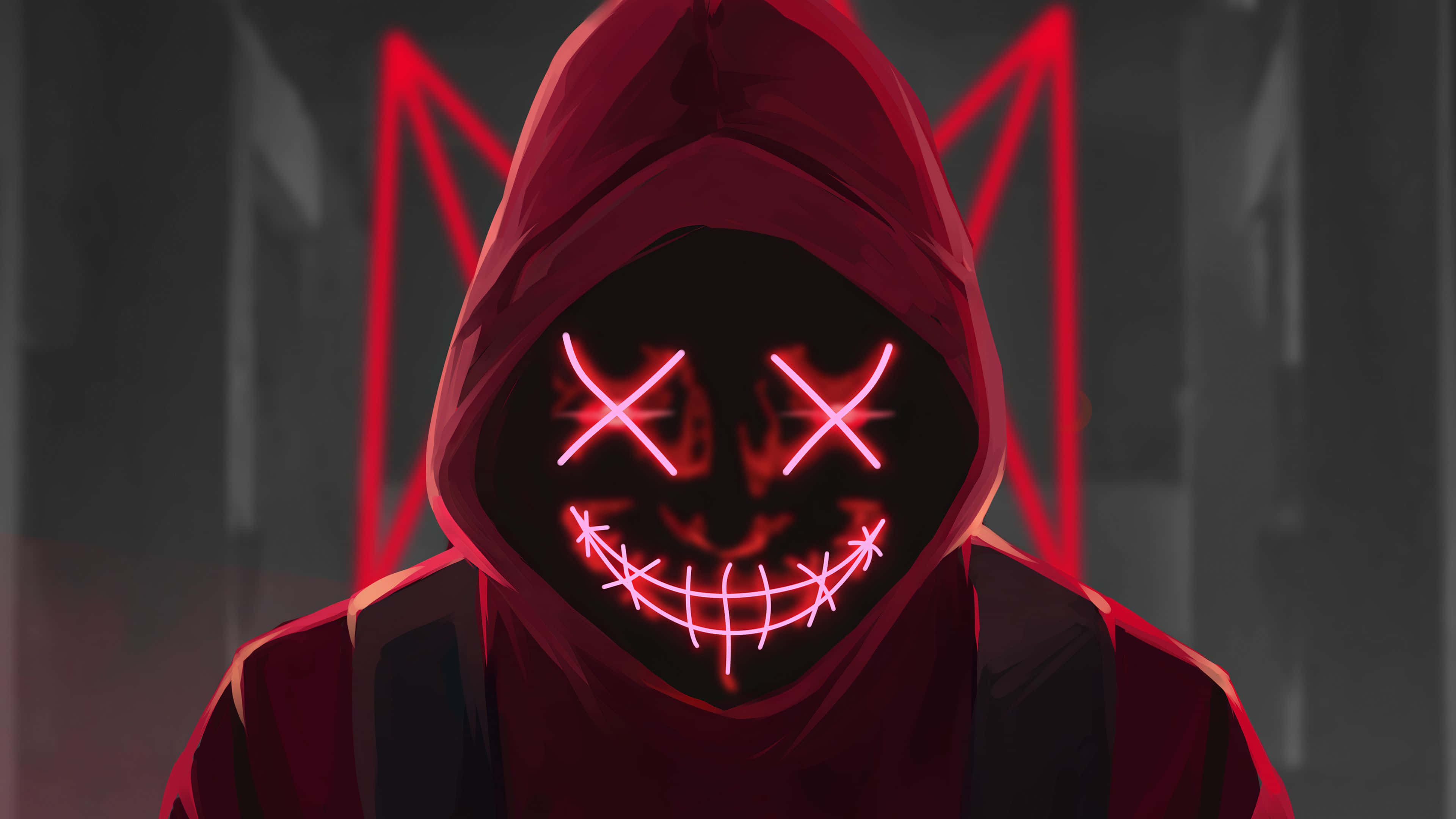 Glødende neonlys rød baggrund Wallpapers