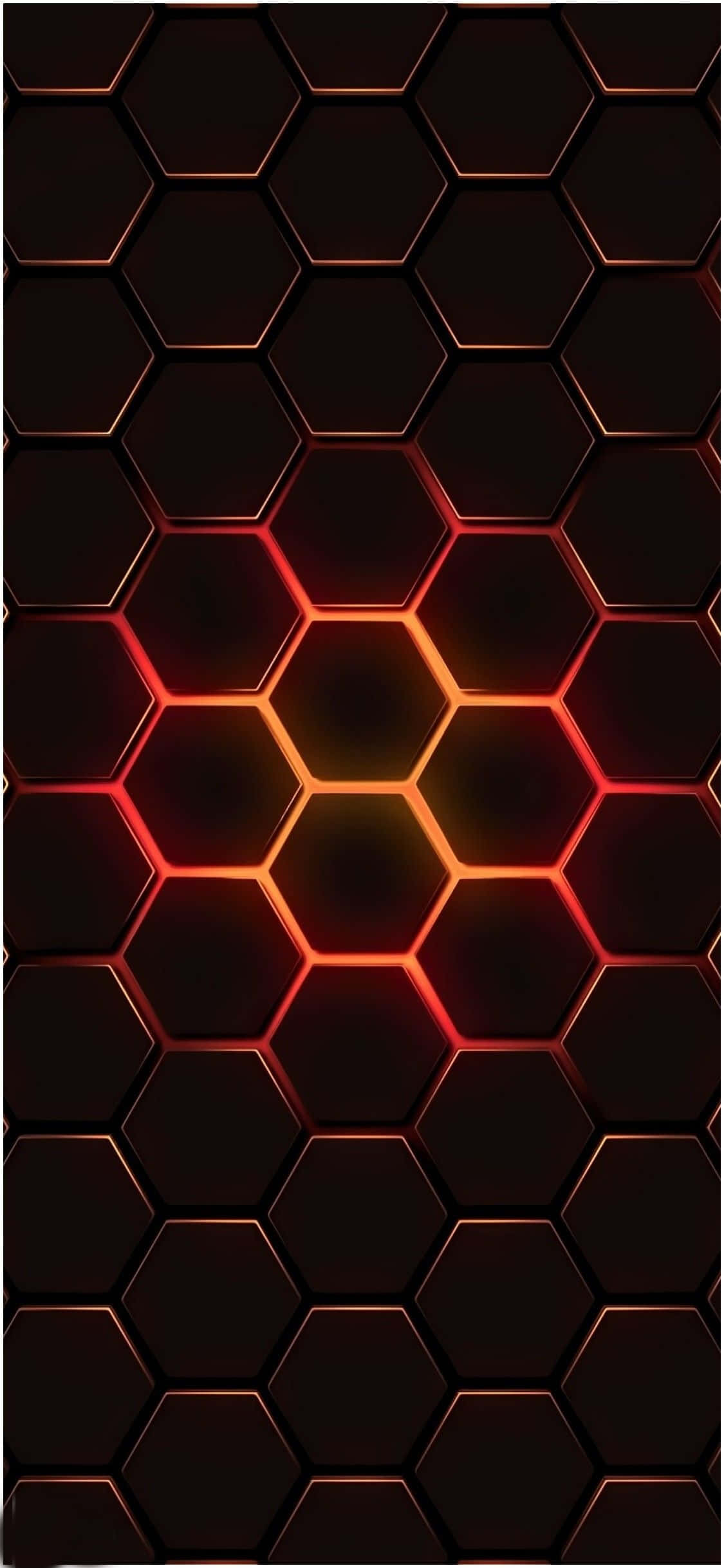 Glødende røde og sorte sekskanter designer iPhone Wallpapers
