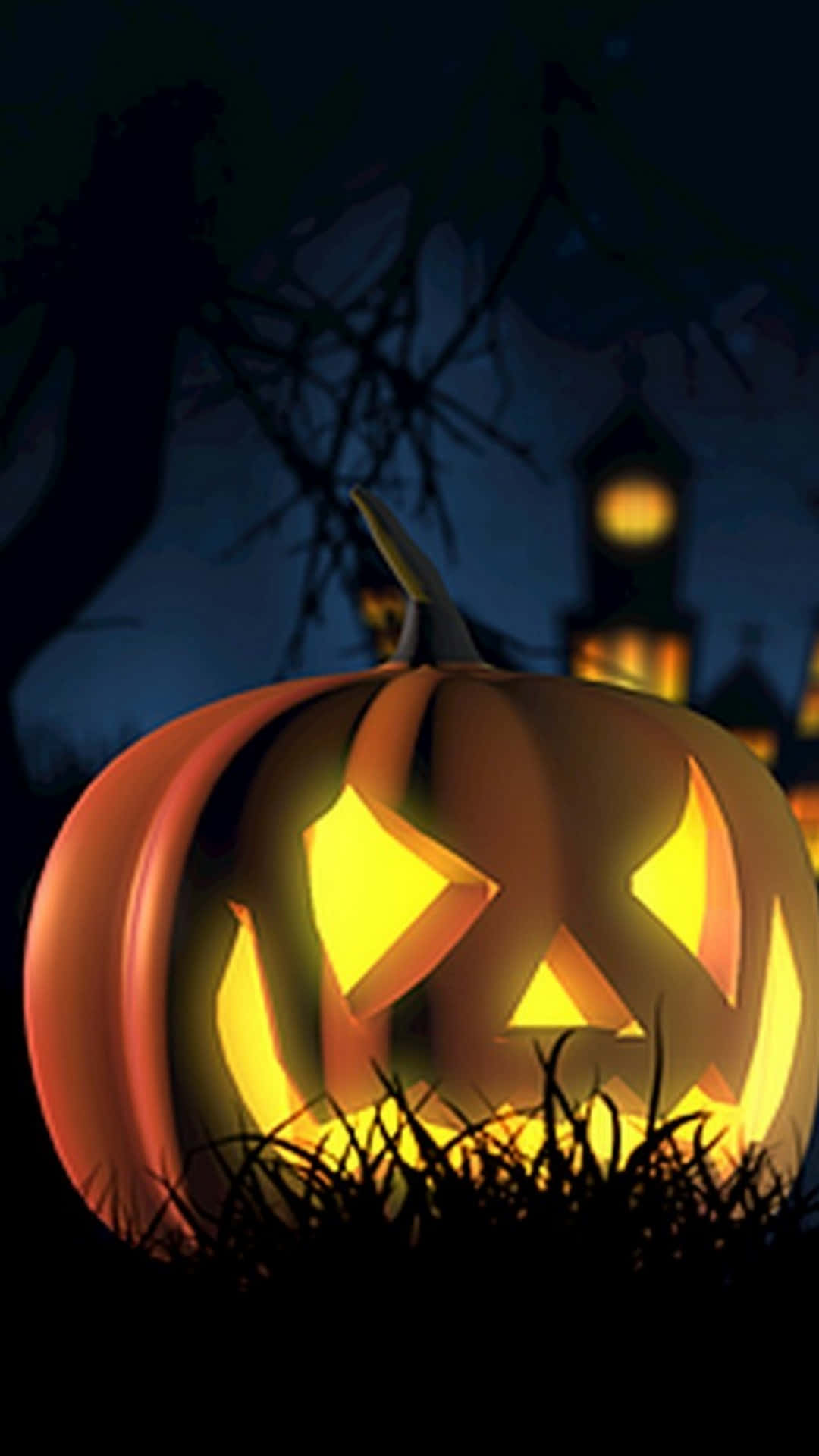 Glemmende Jack O Lantern iPhone Halloween Baggrund Wallpapers