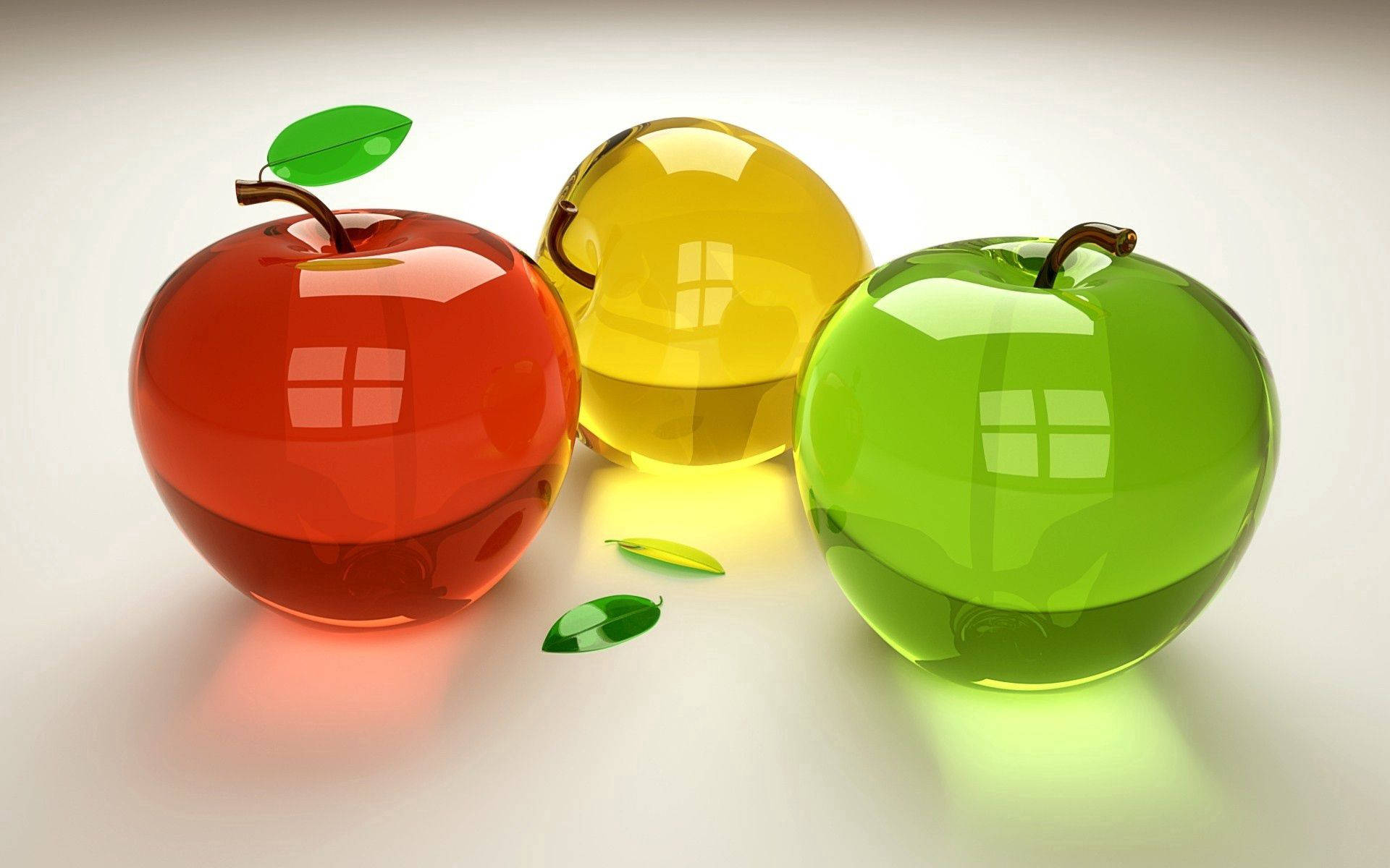 Glimtende røde æbler i 3D Wallpapers