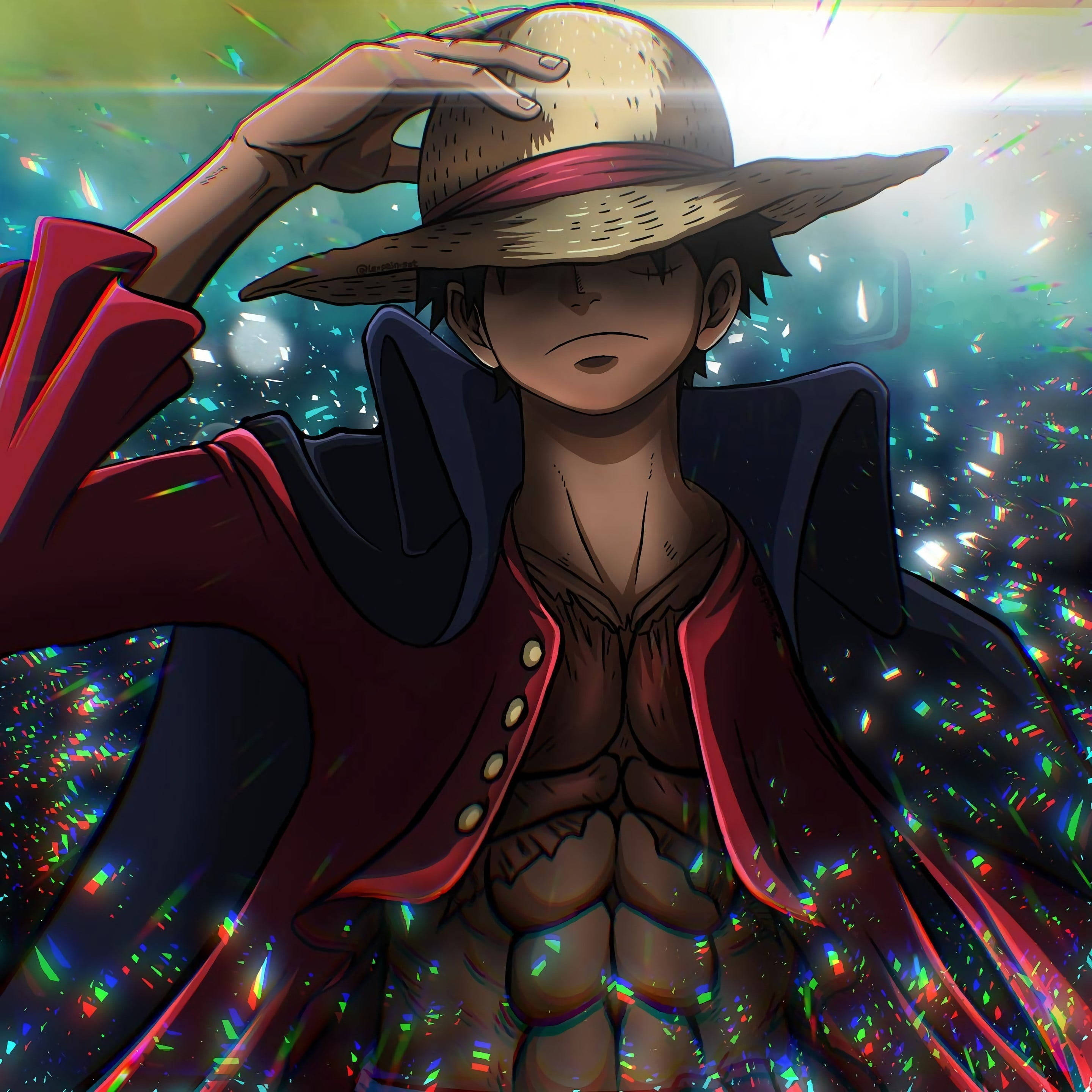Glitchcore Luffy Æstetik Wallpapers