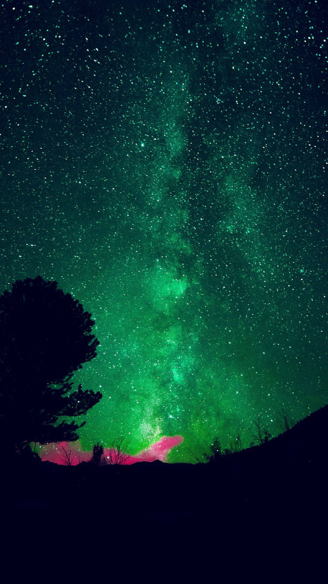 Glitrende grøn himmel Wallpapers