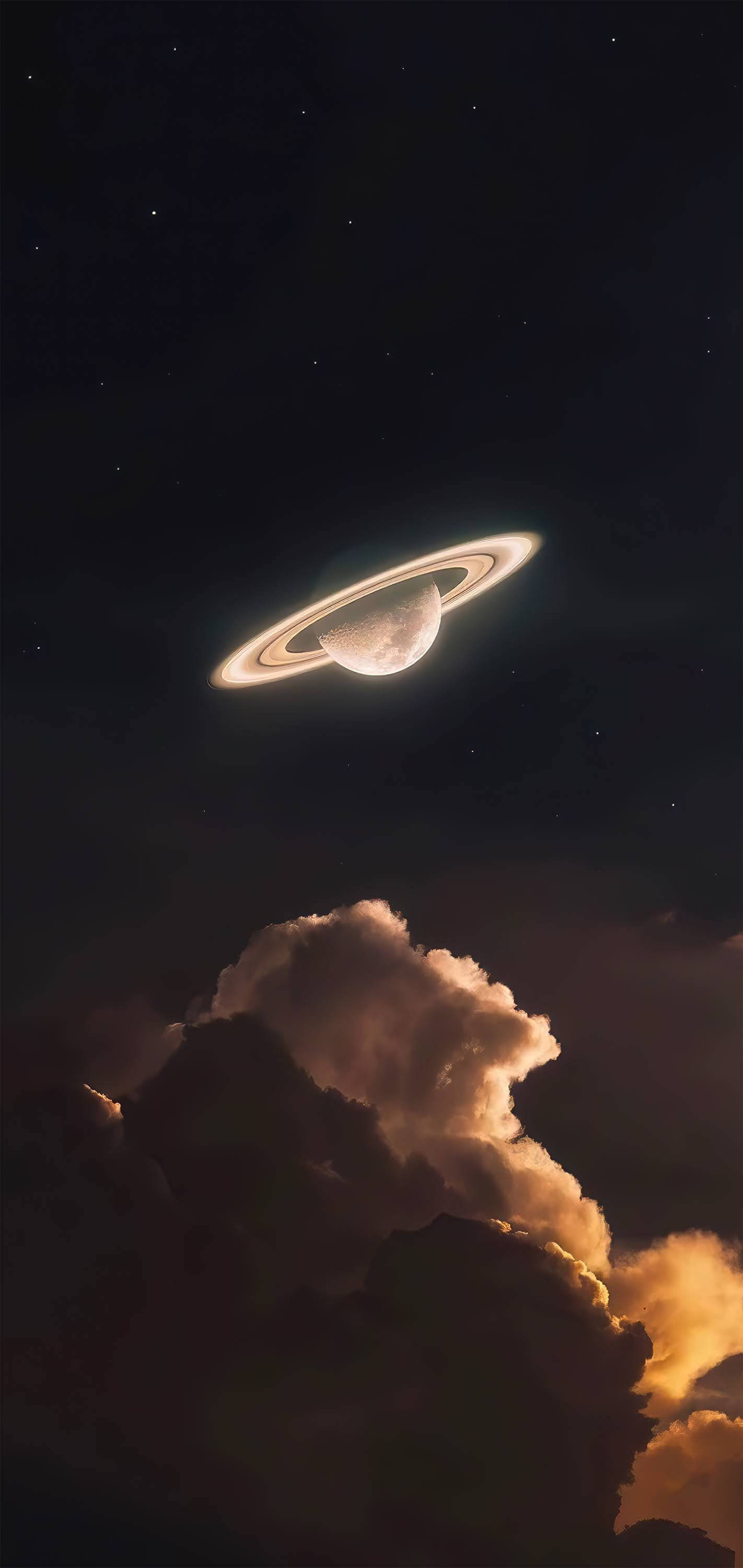 Glødende æstetisk Saturn 4K Wallpapers