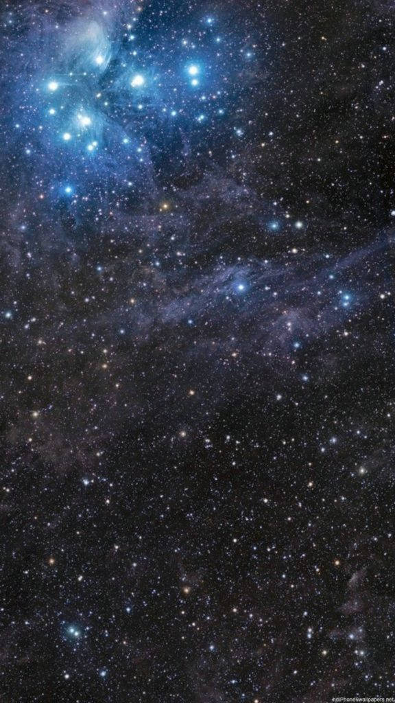 Glødende blå stjerner i rummet iPhone Wallpapers