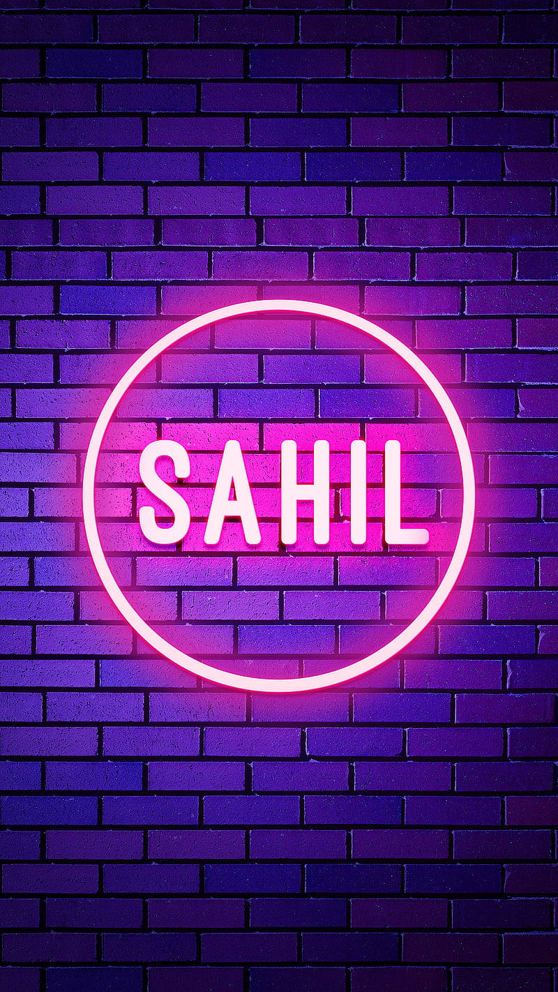 Glødende Neon Navn Sahil Wallpapers