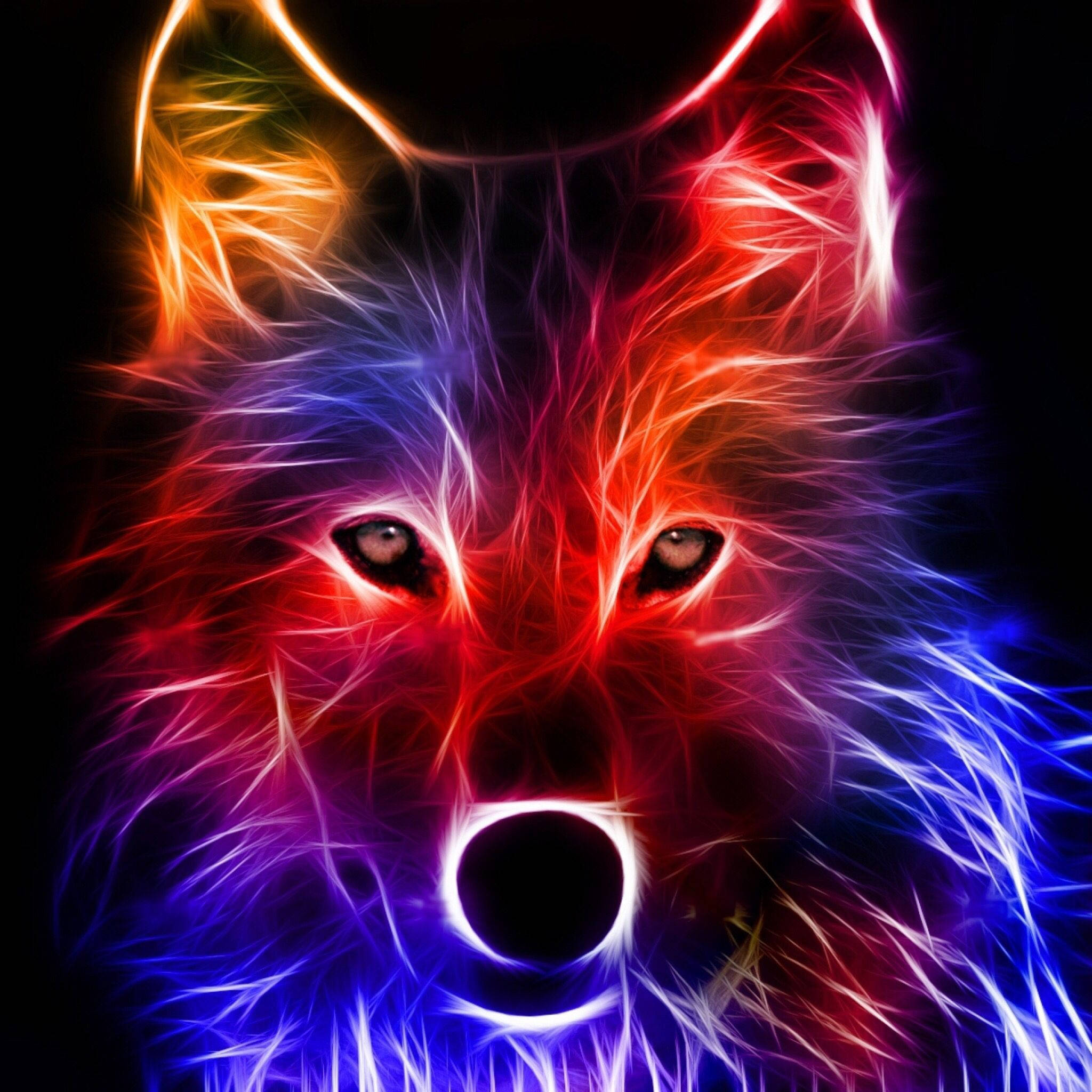Glødende neongalakseulv Wallpapers