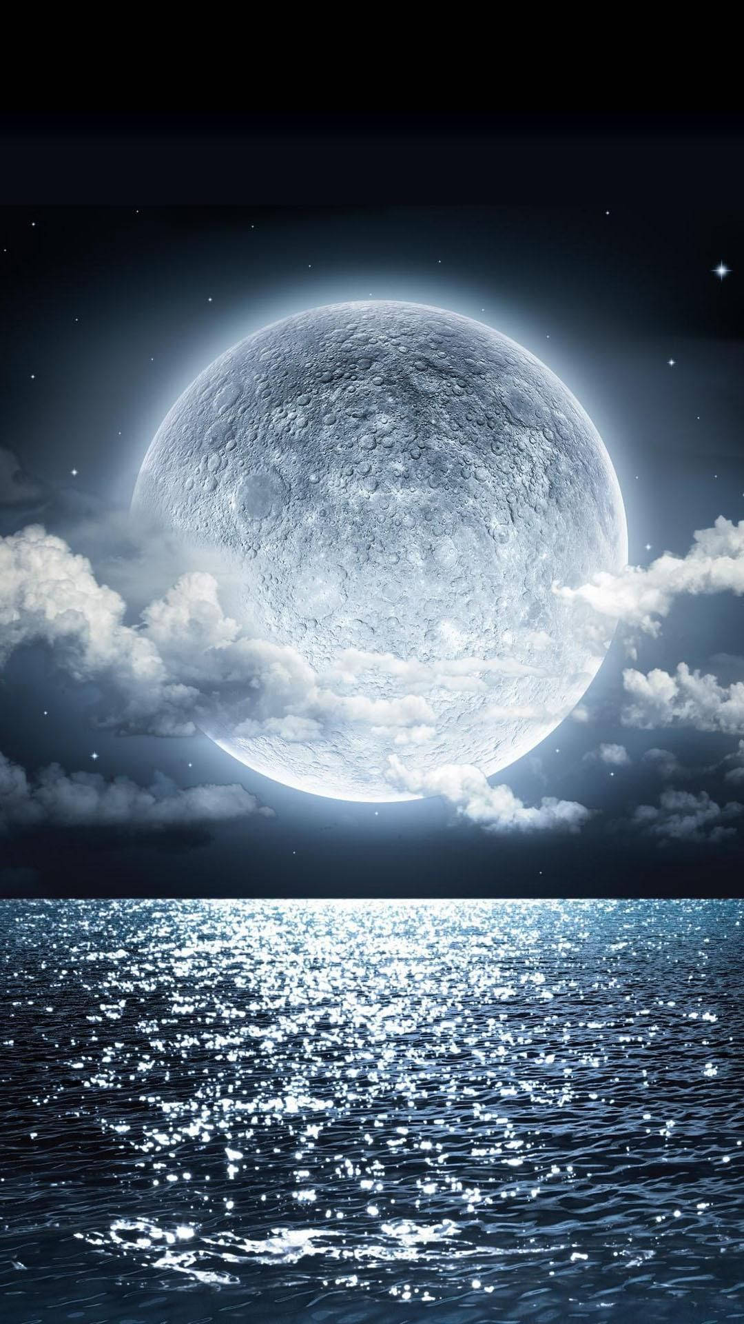 Glødende smuk hvid måne Wallpapers